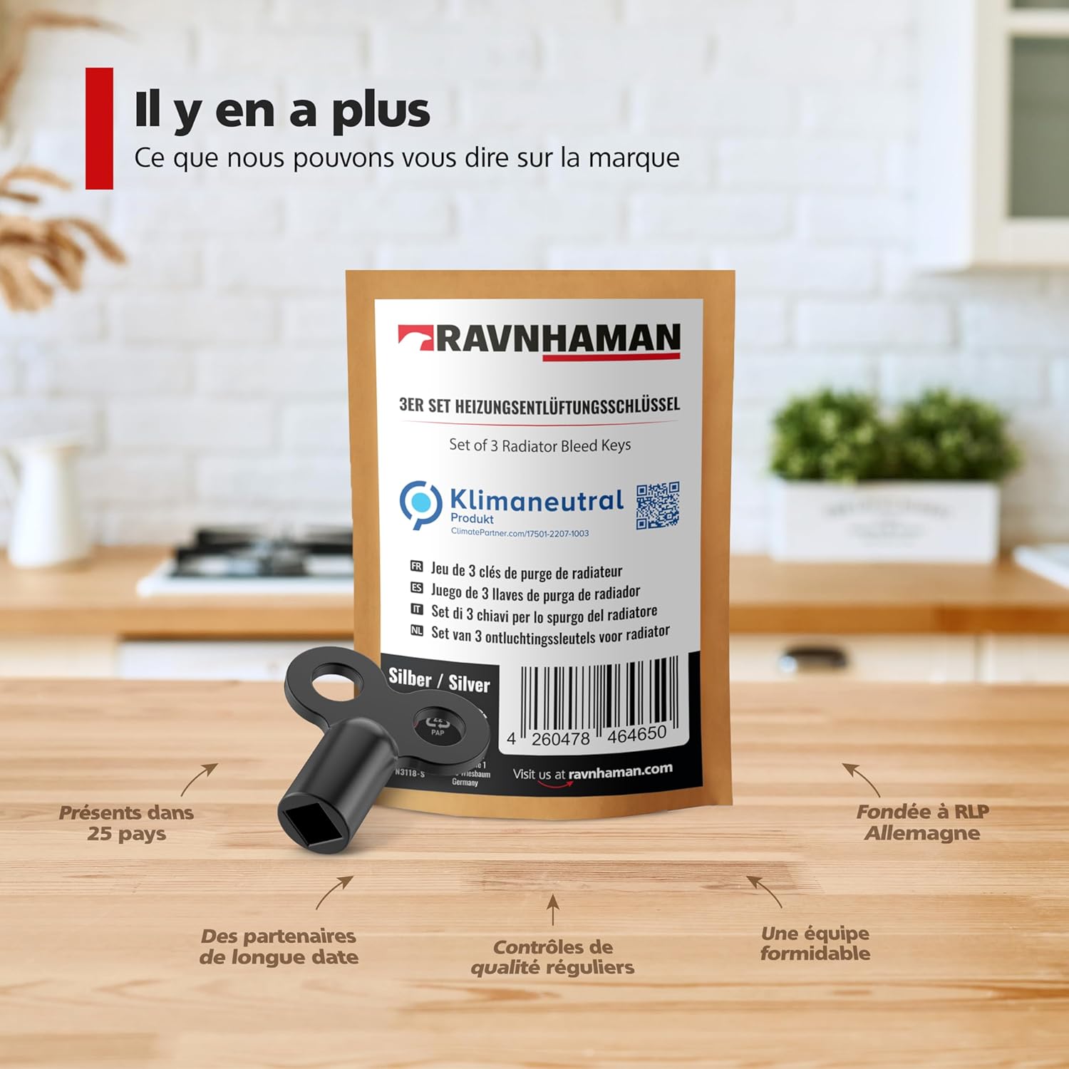 Thumbnail 6 de RAVN HAMAN lot de 3 clés de purge de chauffage noires (douille carrée 5 mm)