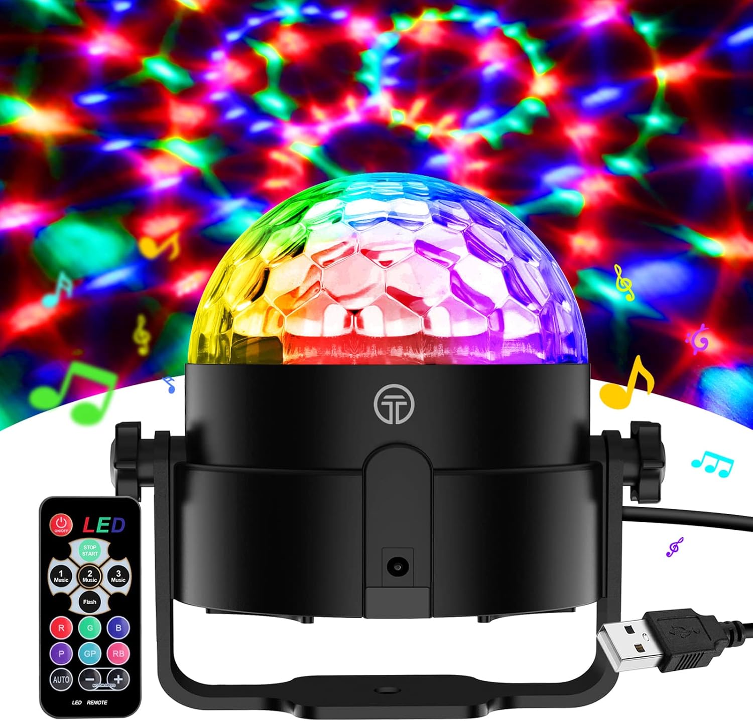 Detalle de Gobikey Disco Lights 3W RGB portable disco ball 🎉
