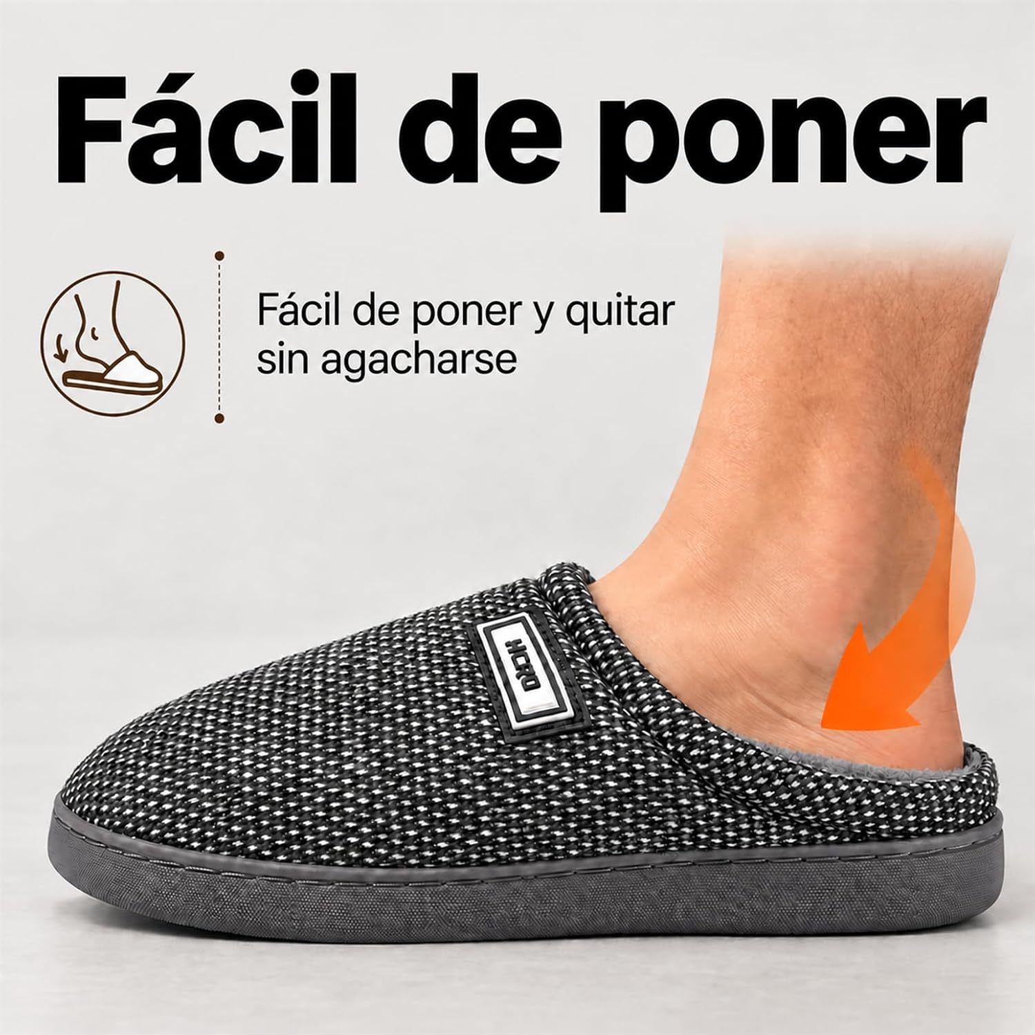 Thumbnail 6 de JOMIX herenpantoffels voor de winter met bont, pluche en antislip