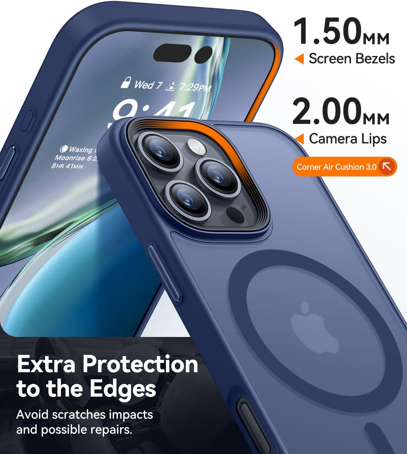 Detalle de CANSHN Coque Magnétique iPhone 16 Pro (6,3) - Toucher doux, finition mate et MagSafe