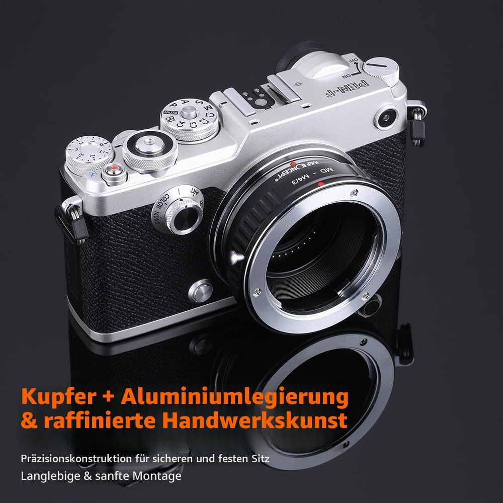 Detalle de K&F CONCEPT MD - M4/3 Objektiv Mount Adapter Ring für Minolta MD auf Micro Four Thirds