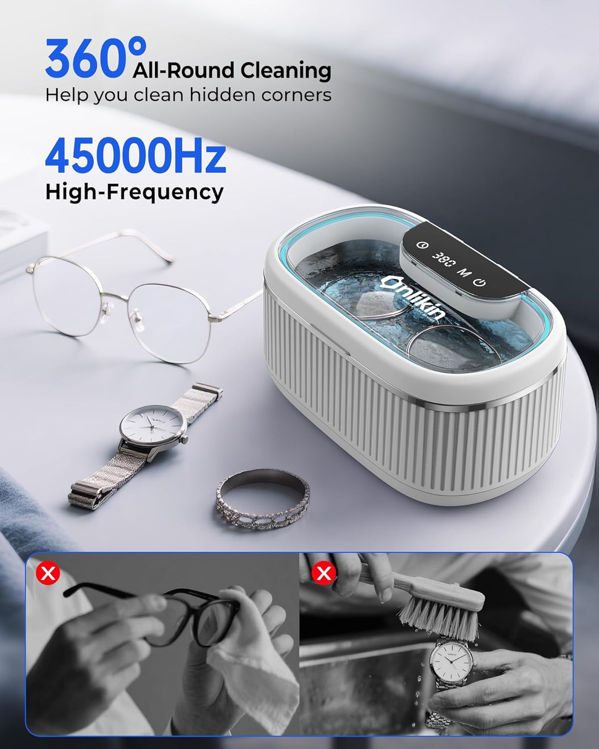 Detalle 2 de onlikin 35W Ultrasonic Jewelry Cleaner