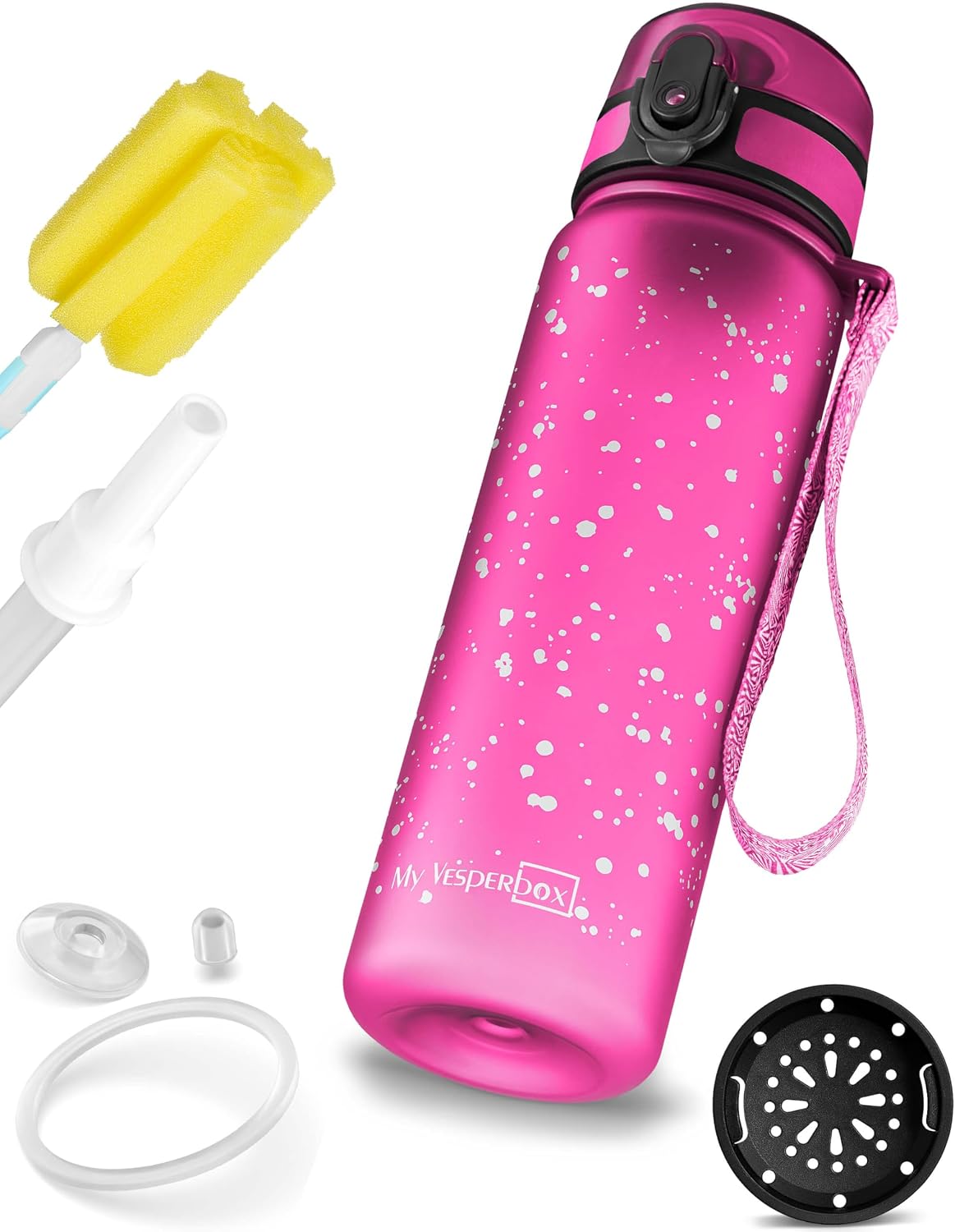 Detalle de My Vesperbox® Kinder-Trinkflasche 500 ml – auslaufsicher, kohlensäuregeeignet, inkl. Ersatzdichtung