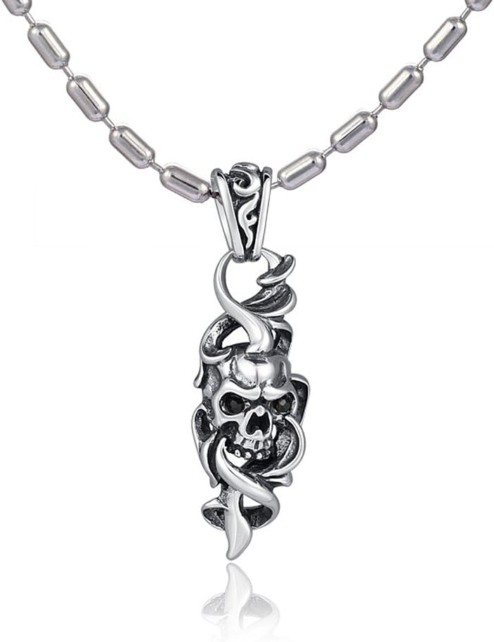 Detalle de DonDon Collar Hombre Calavera Acero Inoxidable