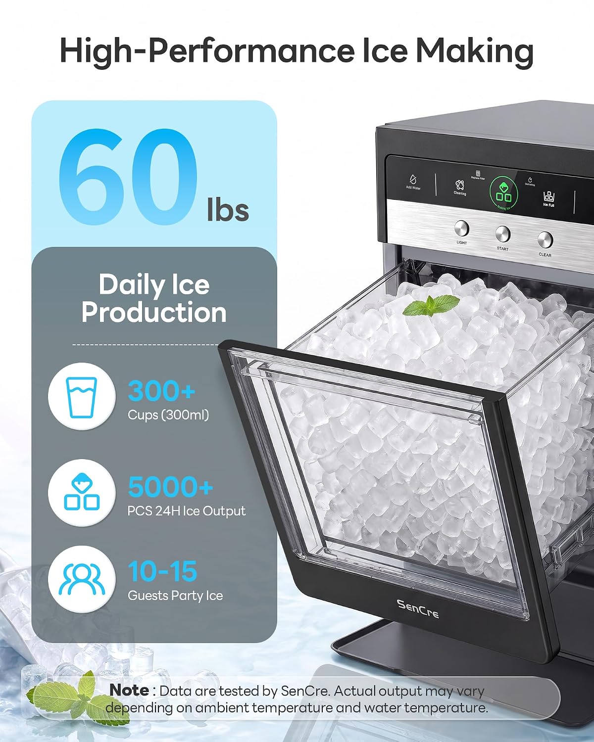 Detalle 2 de SenCre Nugget Ice Maker 60 lb Daily Output