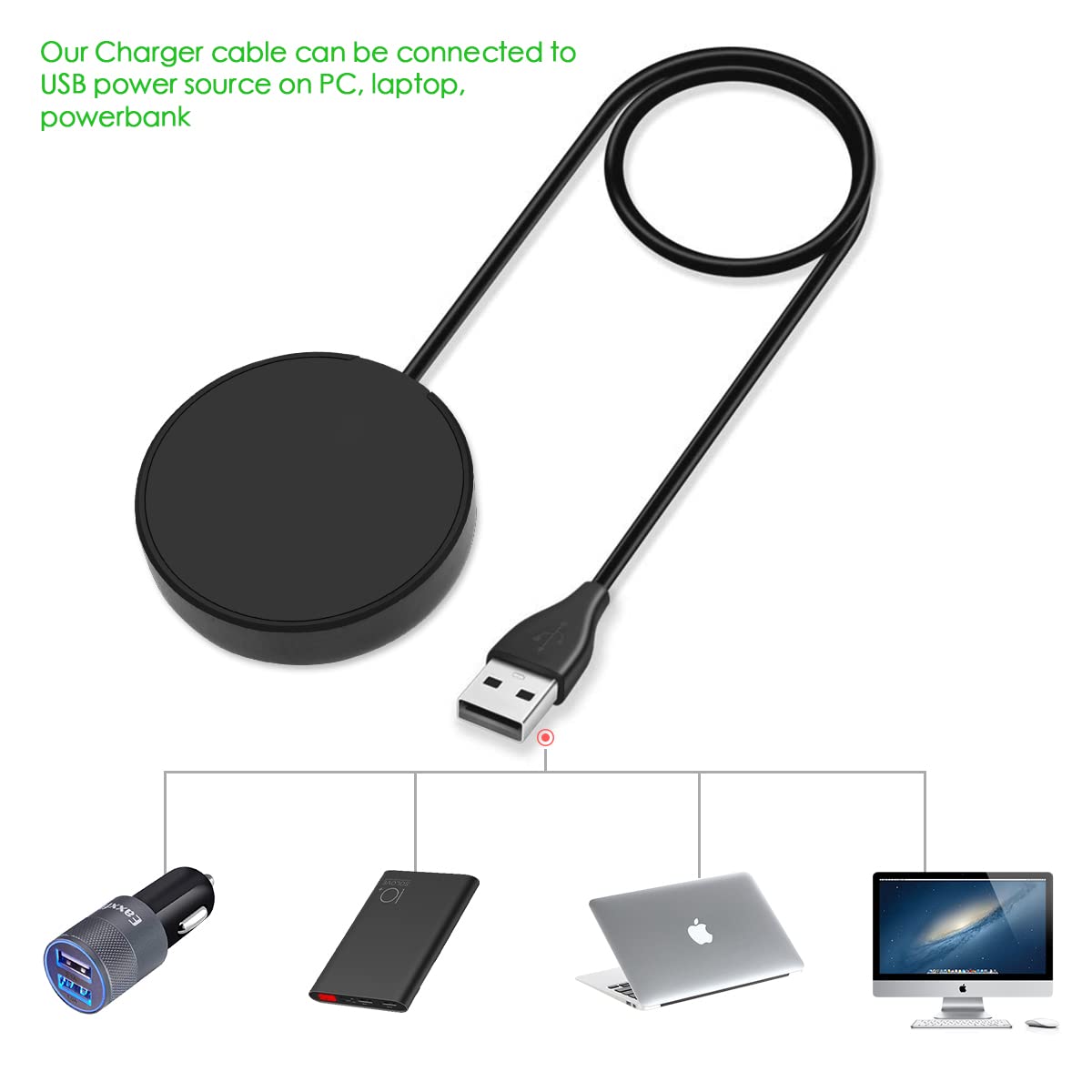 Detalle 2 de Trami 1-Pack Compatible Samsung Watch Charger Cable Dock for Galaxy Watch 7/6/5/4