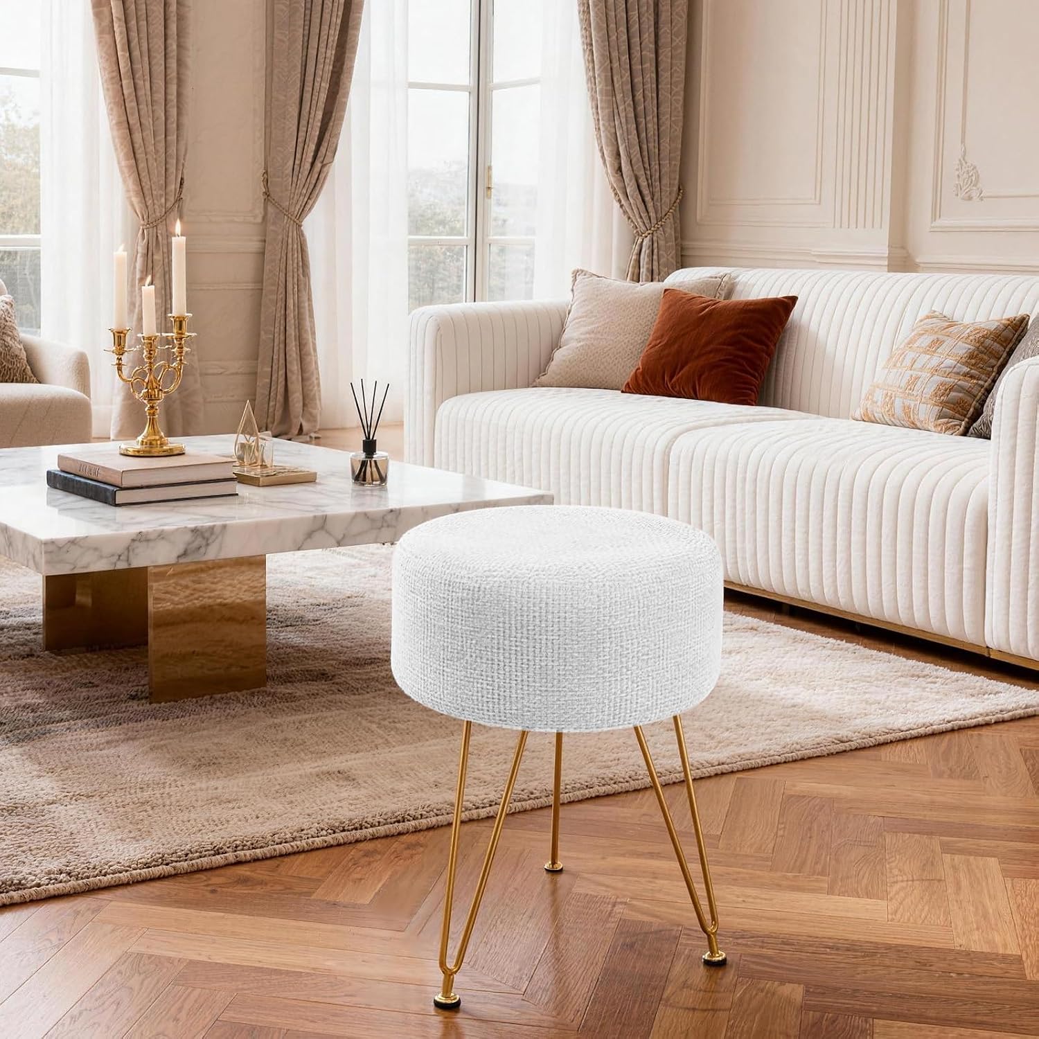 Detalle 2 de DUMOS Velvet Vanity Stool