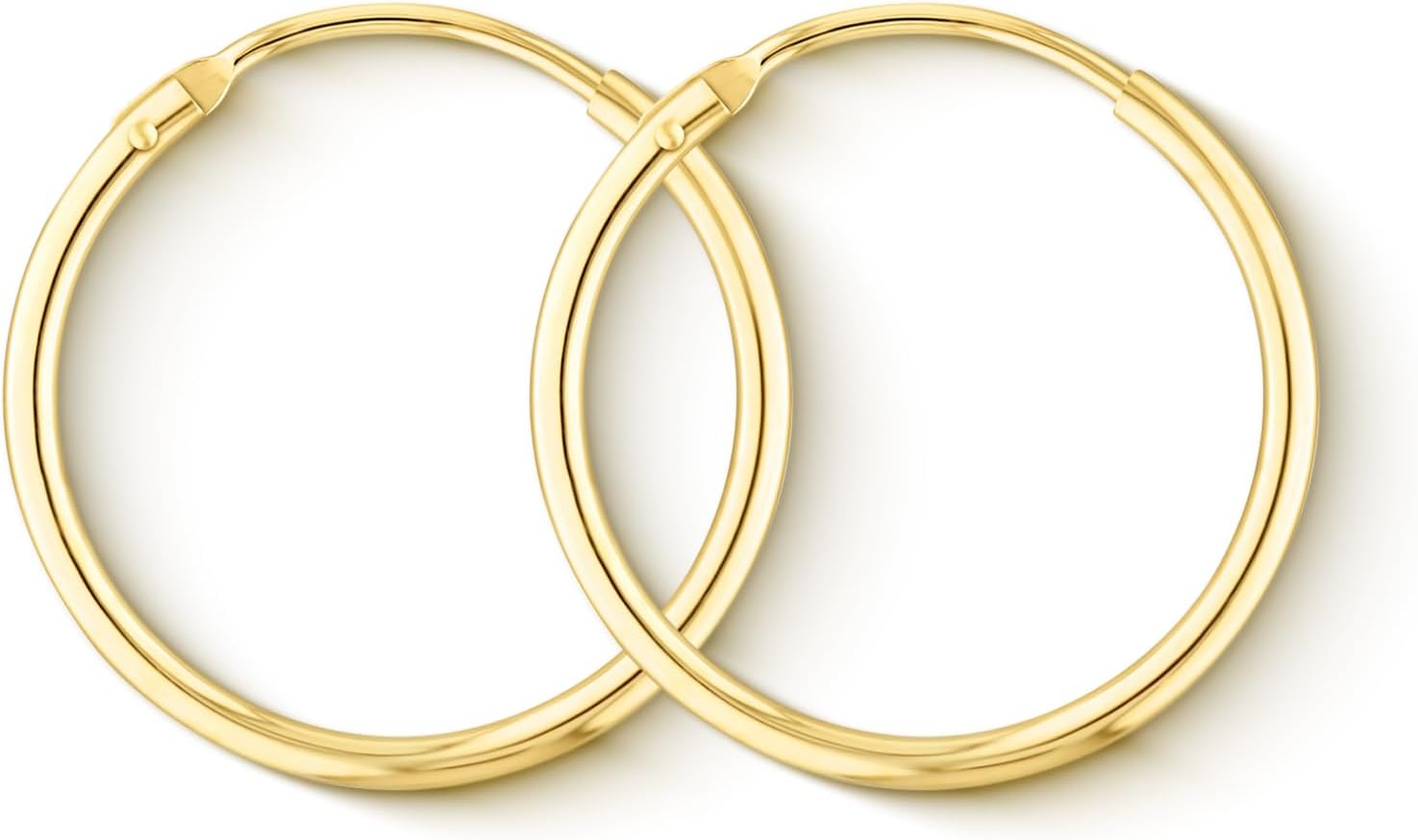 Detalle de Orecchini Cerchio Donna 20 mm in Oro Giallo 333/375/585/750 – Scatola Regalo