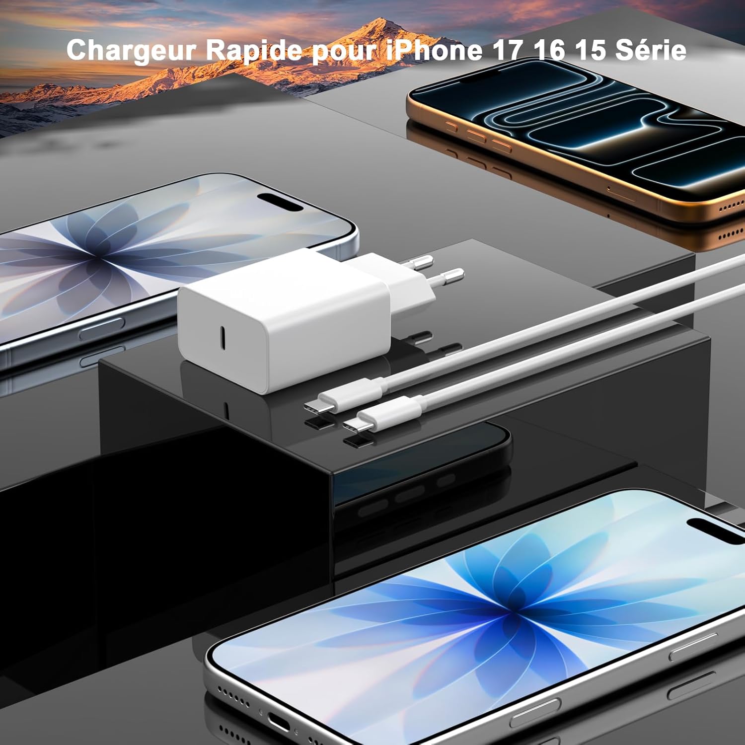 Thumbnail 4 de iPhone 17/16 Ladegerät 20W USB‑C PD + USB‑C Kabel (2 m) – Schnelles Laden für iPhone & iPad