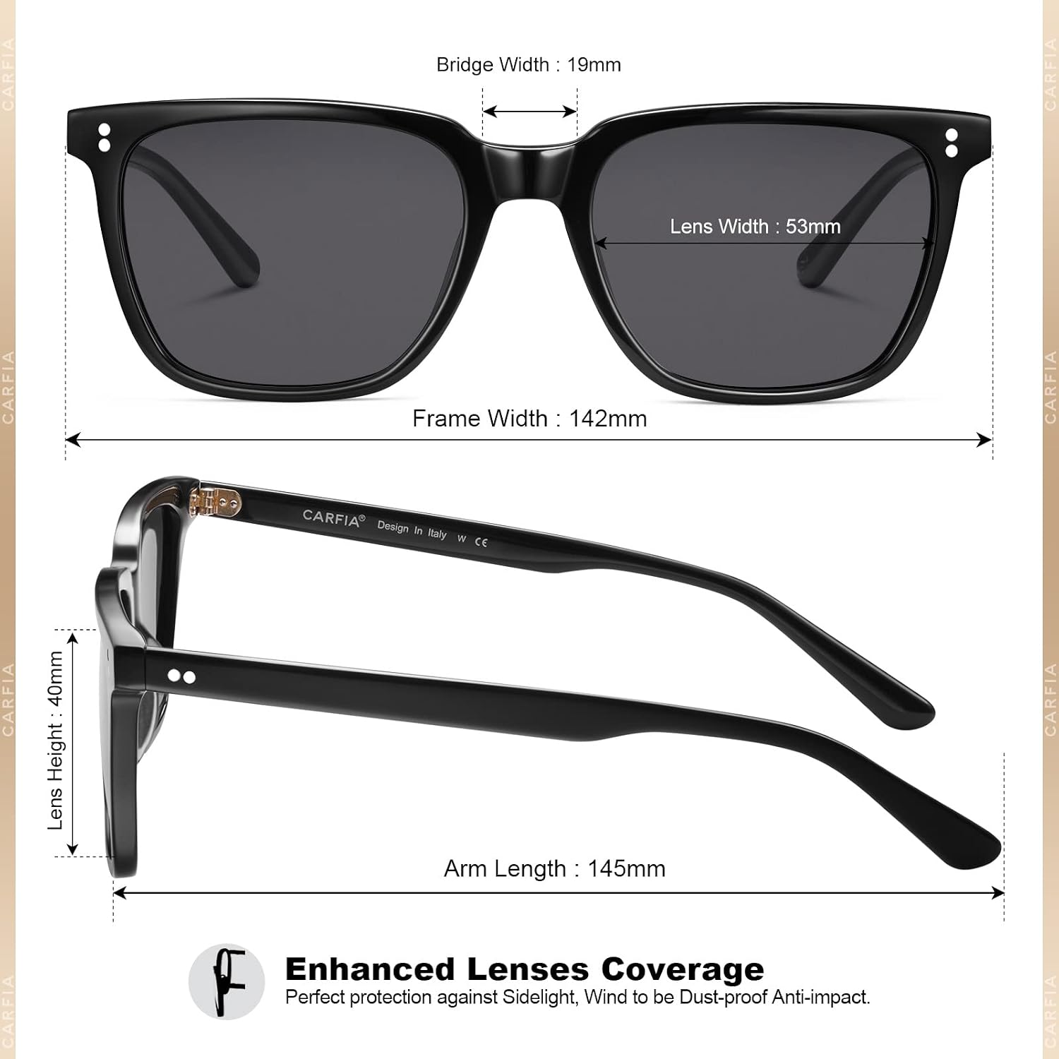 Thumbnail 4 de CARFIA Polarisierte Herren Sonnenbrille 53 mm
