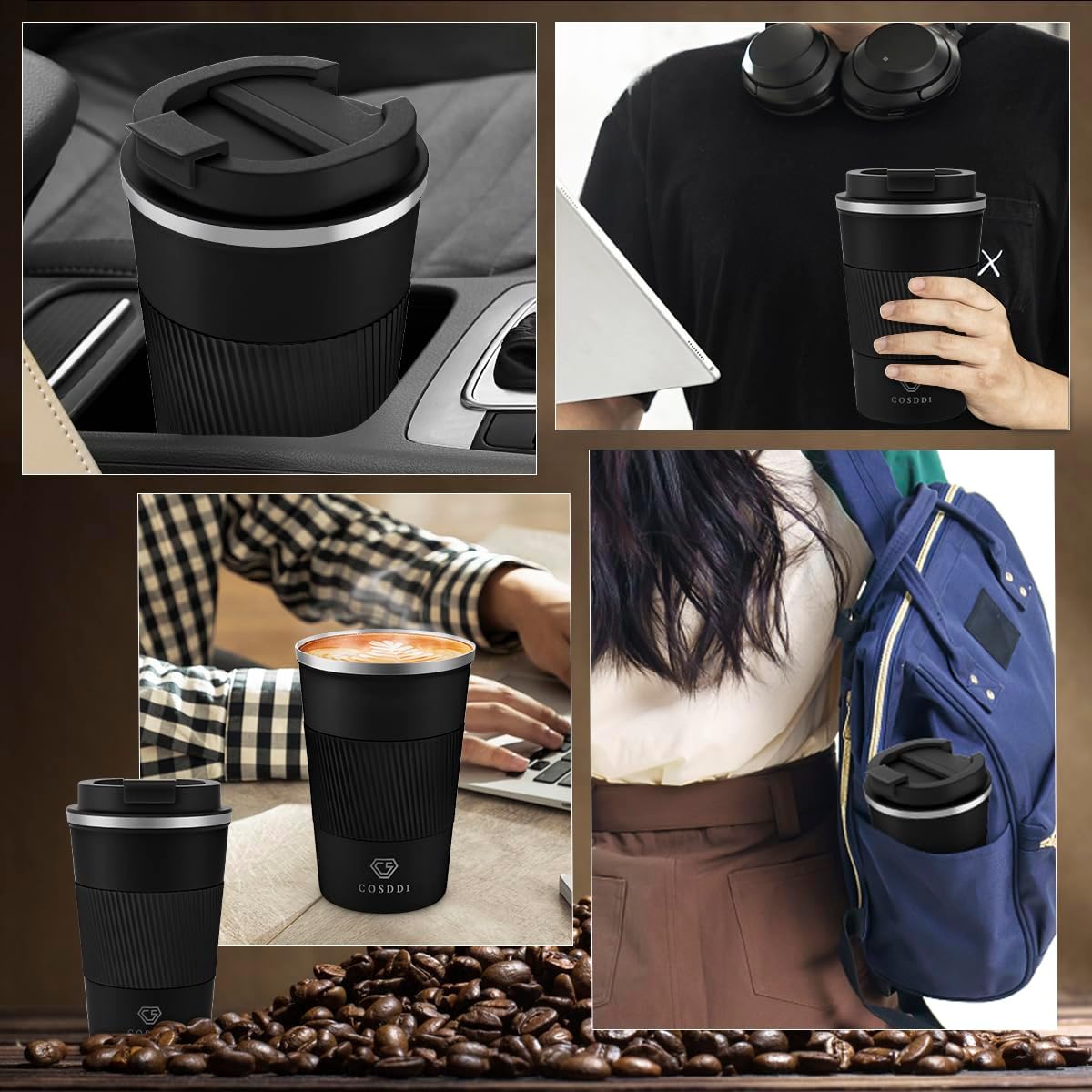 Thumbnail 6 de CS COSDDI CS20210107 12 oz Stainless Steel Travel Coffee Mug with Double-Wall Insulation