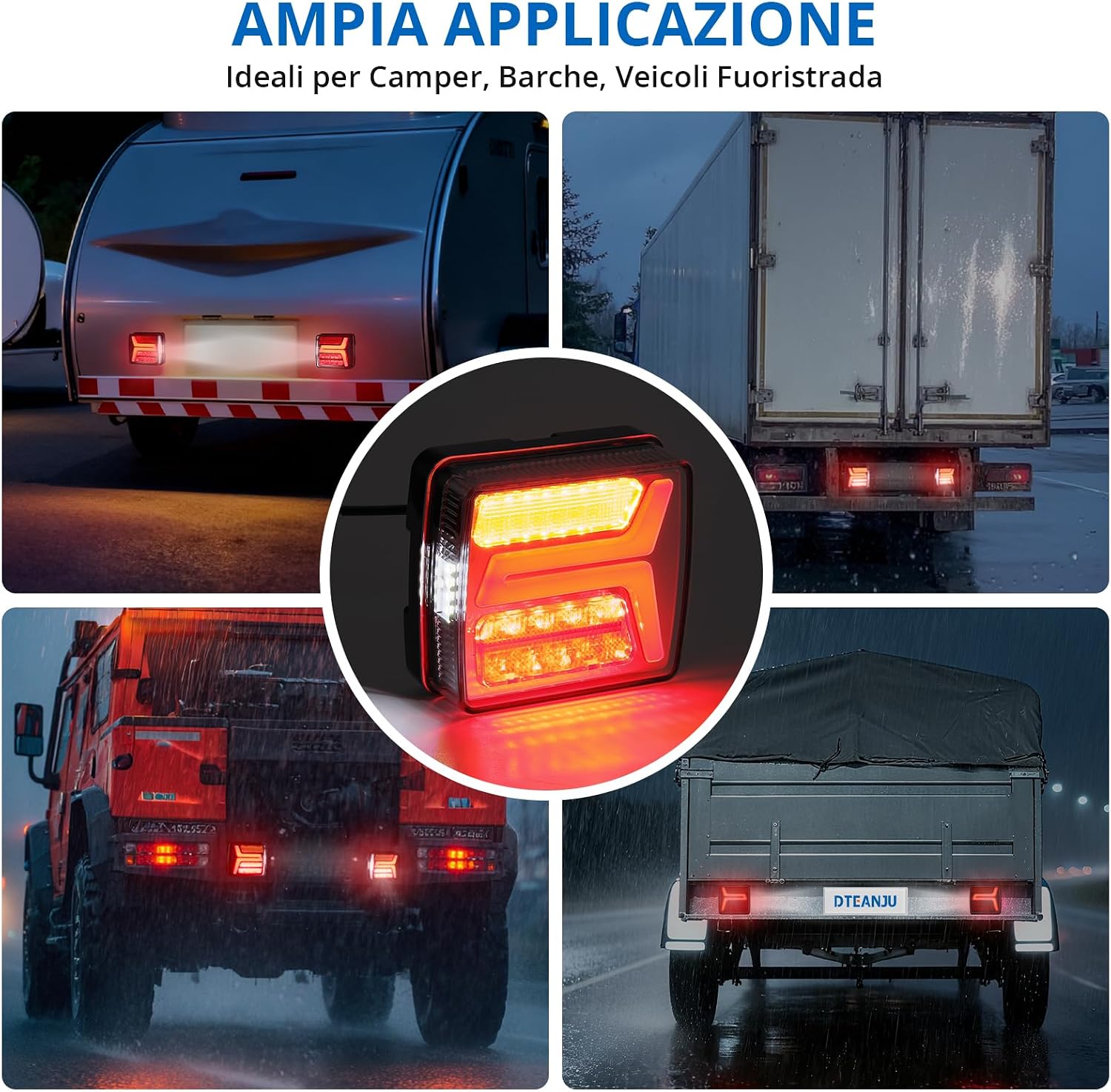 Thumbnail 6 de DTEANJU 2x35 LED Luci Posteriori per Rimorchio IP67, Freno/Marcia Separati + Cavo 25 cm — Certificazione ECE R148/R10