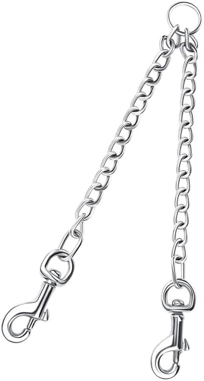 Detalle de Metal Double Dog Leash Coupler – 2 Way No Tangle, 360° Swivel for Two Dogs