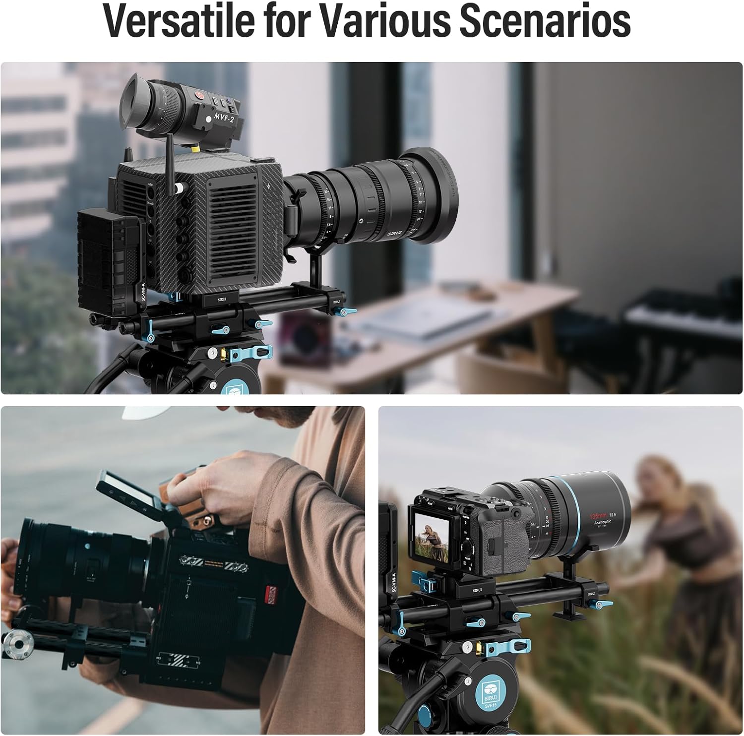Thumbnail 6 de Sirui AM-CR300 15 mm Kohlefaser-Rod-Schiene (30 cm), universell – 2 Stück für Follow Focus, L-Shoulder Rig & mehr