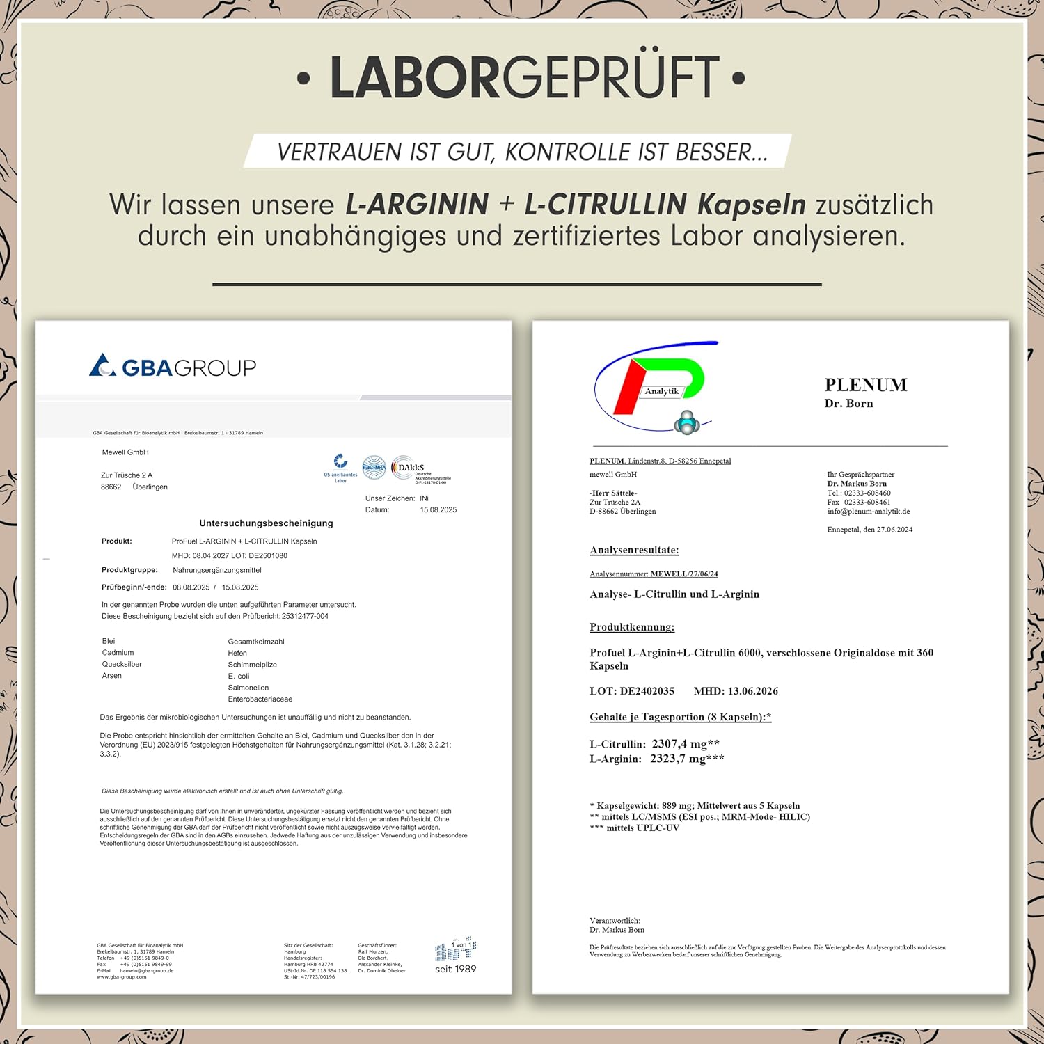Thumbnail 4 de L‑Arginin + L‑Citrullin‑Malat 360 Kapseln — 6000 mg täglich 💊