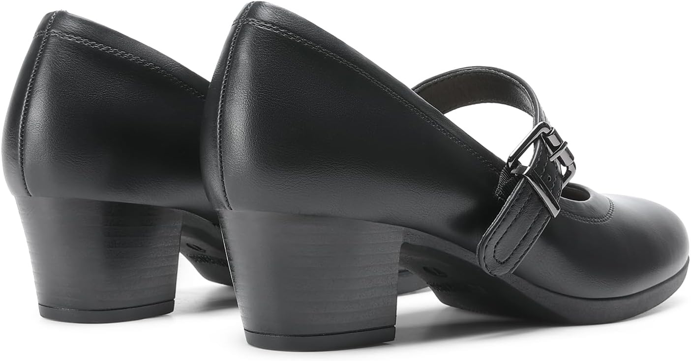 Thumbnail 4 de DREAM PAIRS Damen Mary Janes Pumps mit Chunky High Heel – komfortabler Absatz-Glanz für den Alltag