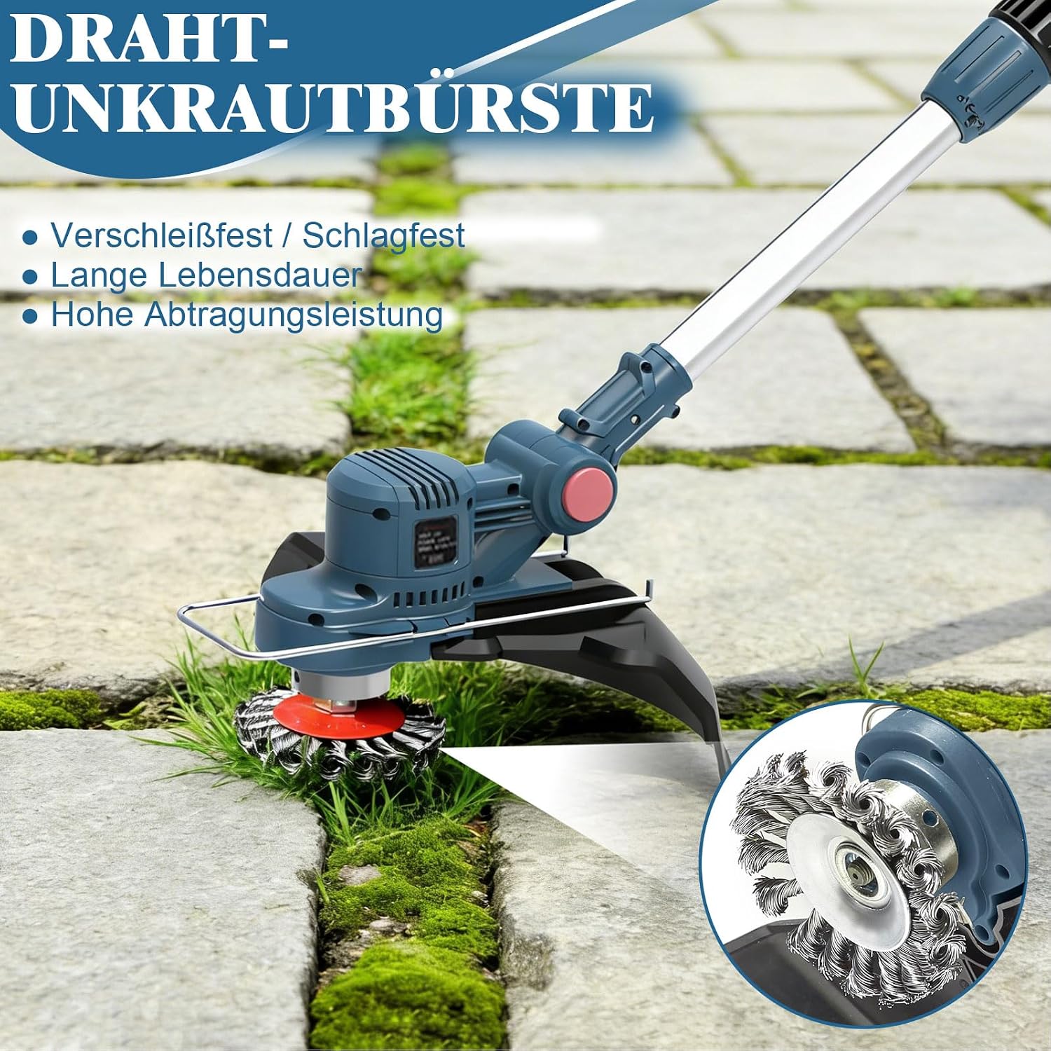 Thumbnail 6 de YEXLXLN Akku-Rasentrimmer mit 5 austauschbaren Klingentypen (21V), 22 cm Schnittbreite, inkl. 2× 4.0Ah-Akkus