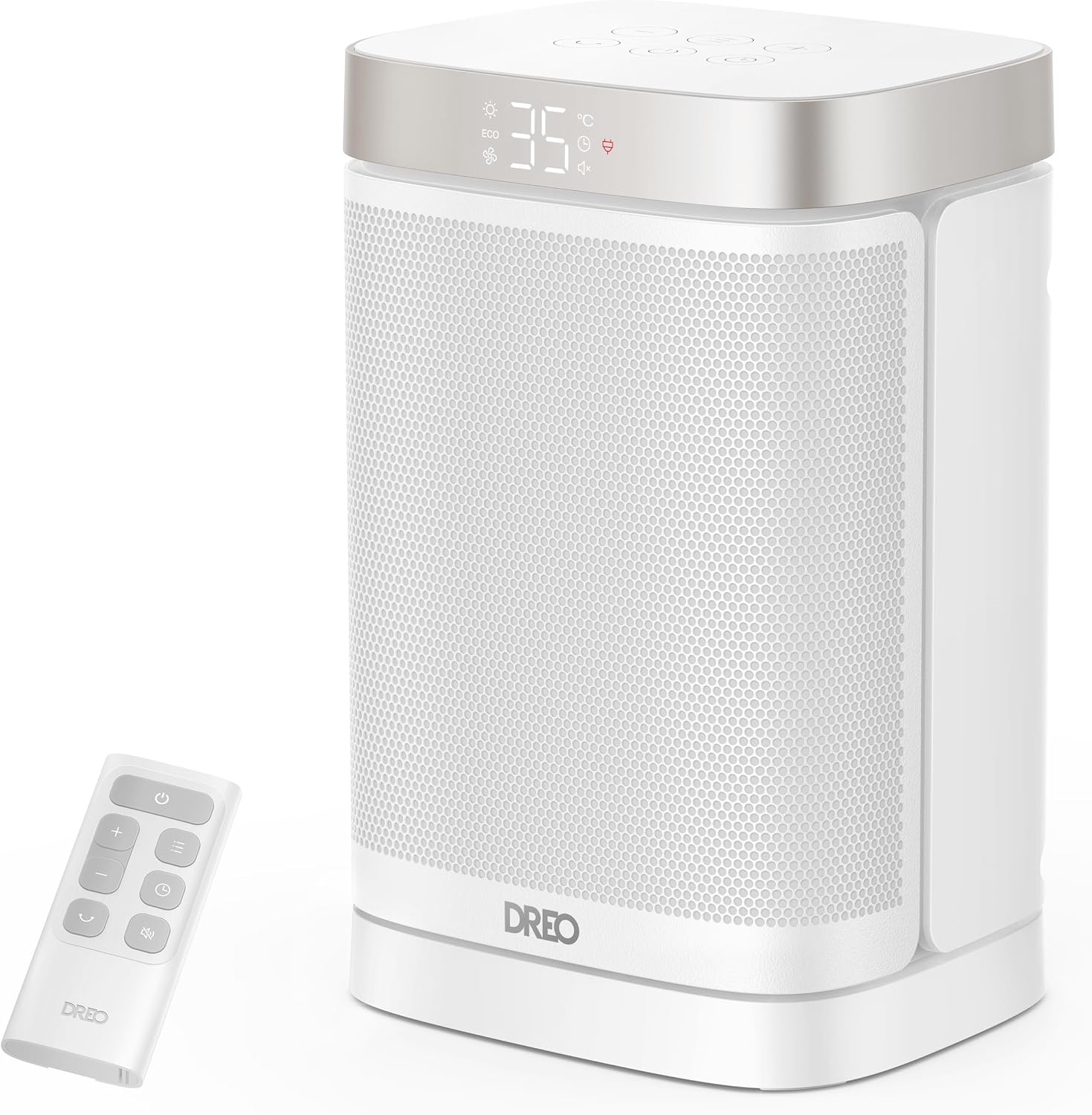 Detalle de DREO Atom One DR-HSH004-G Ceramic Space Heater, 1500 W, 70° Oscillation