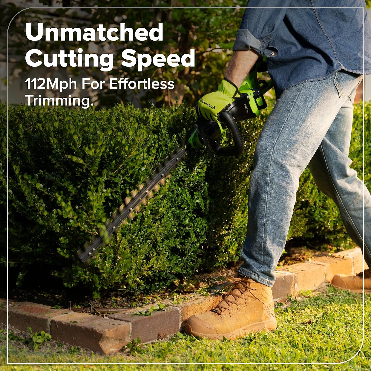 Detalle 1 de Greenworks Cordless Hedge Trimmer, 24-Inch