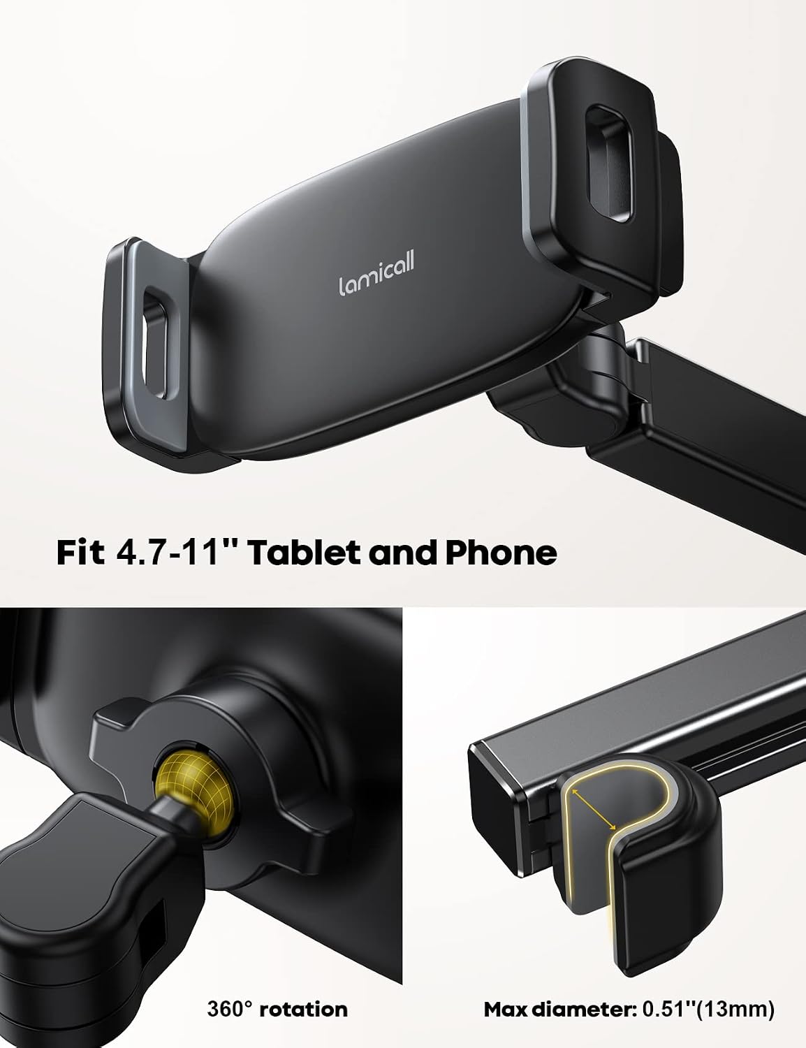 Thumbnail 5 de Lamicall car headrest tablet holder