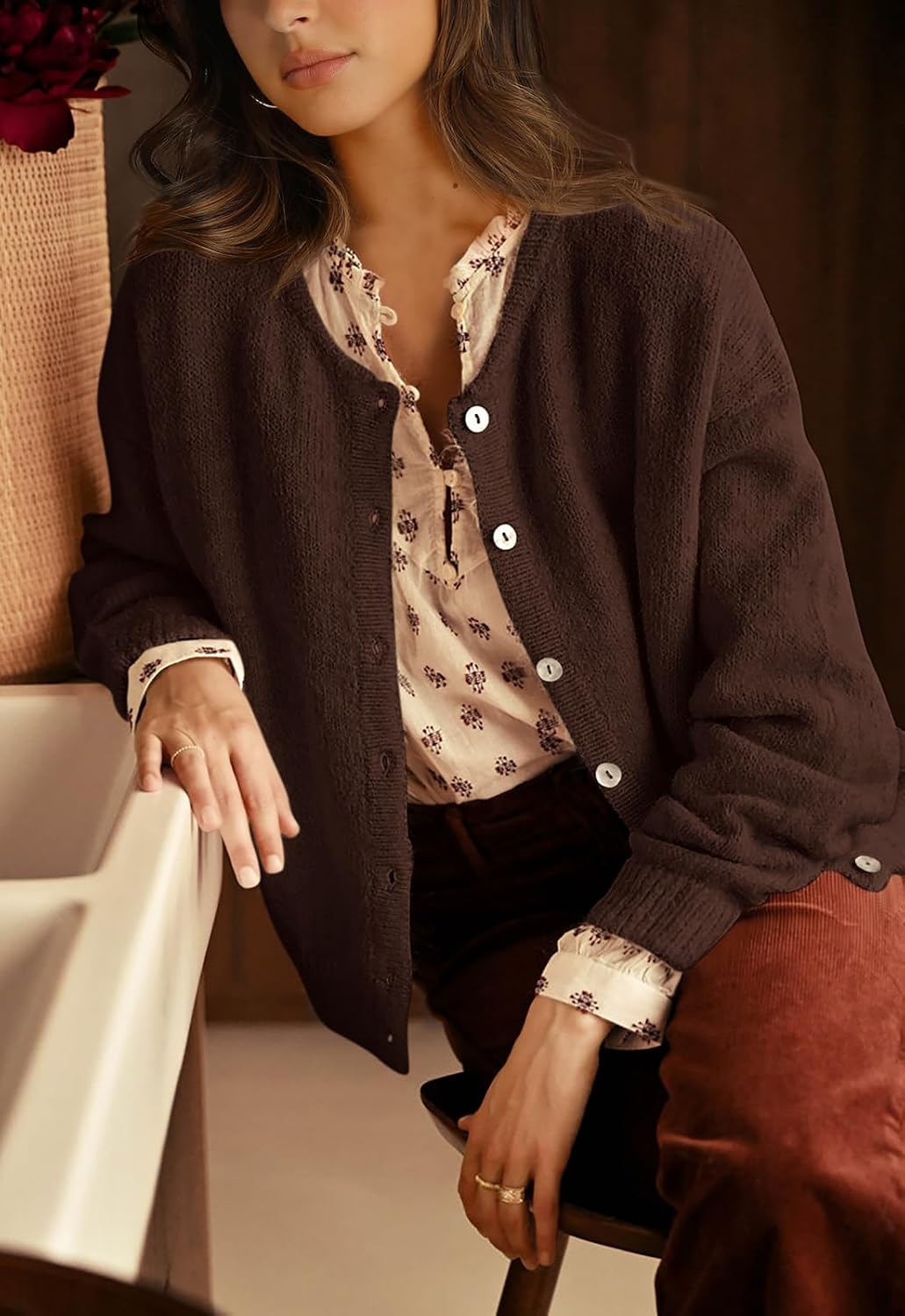 Thumbnail 5 de PRETTYGARDEN Chunky Open Front Cardigan 2026