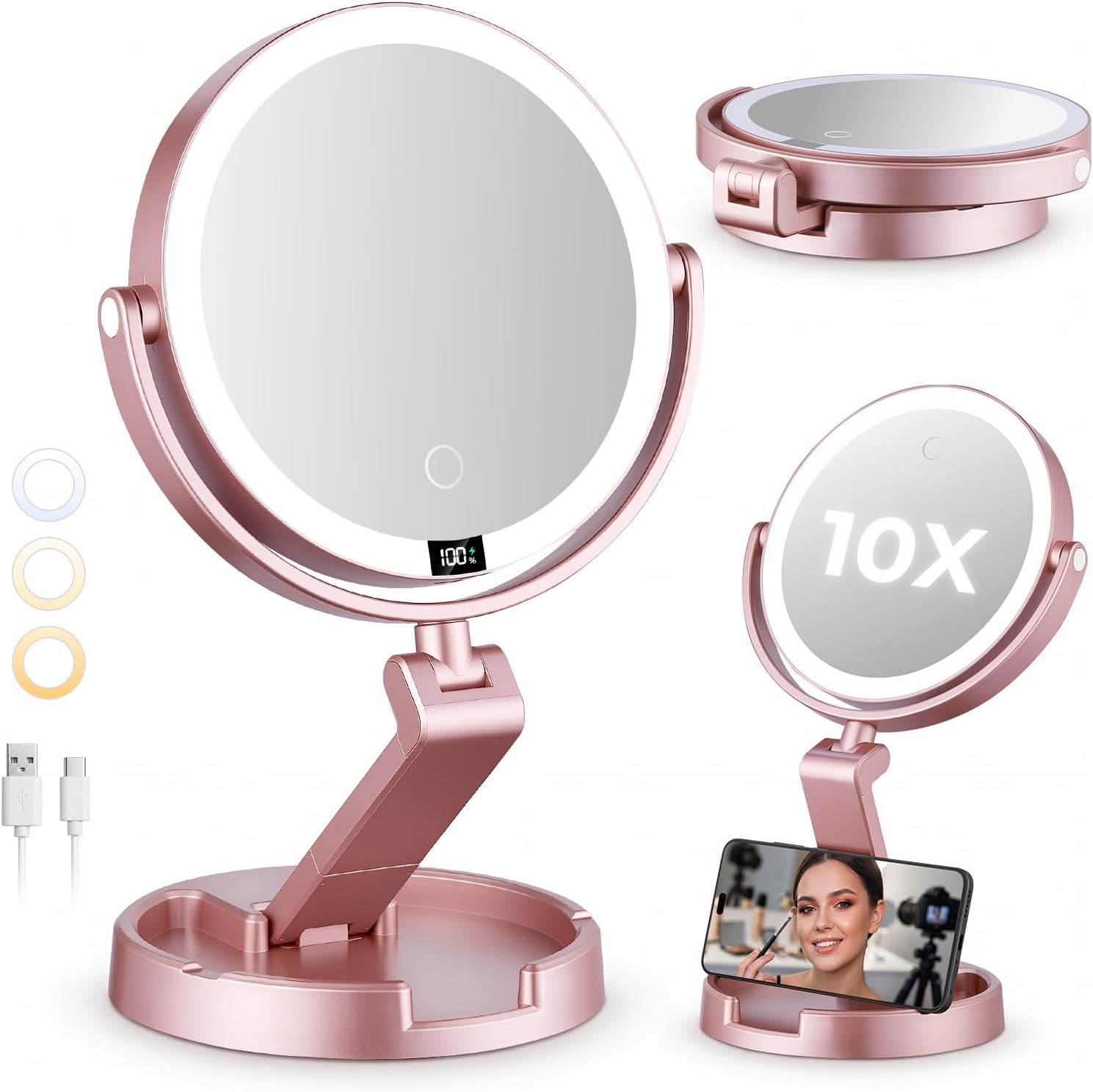 Detalle de Lighted Makeup Mirror with 1X/10X Magnification