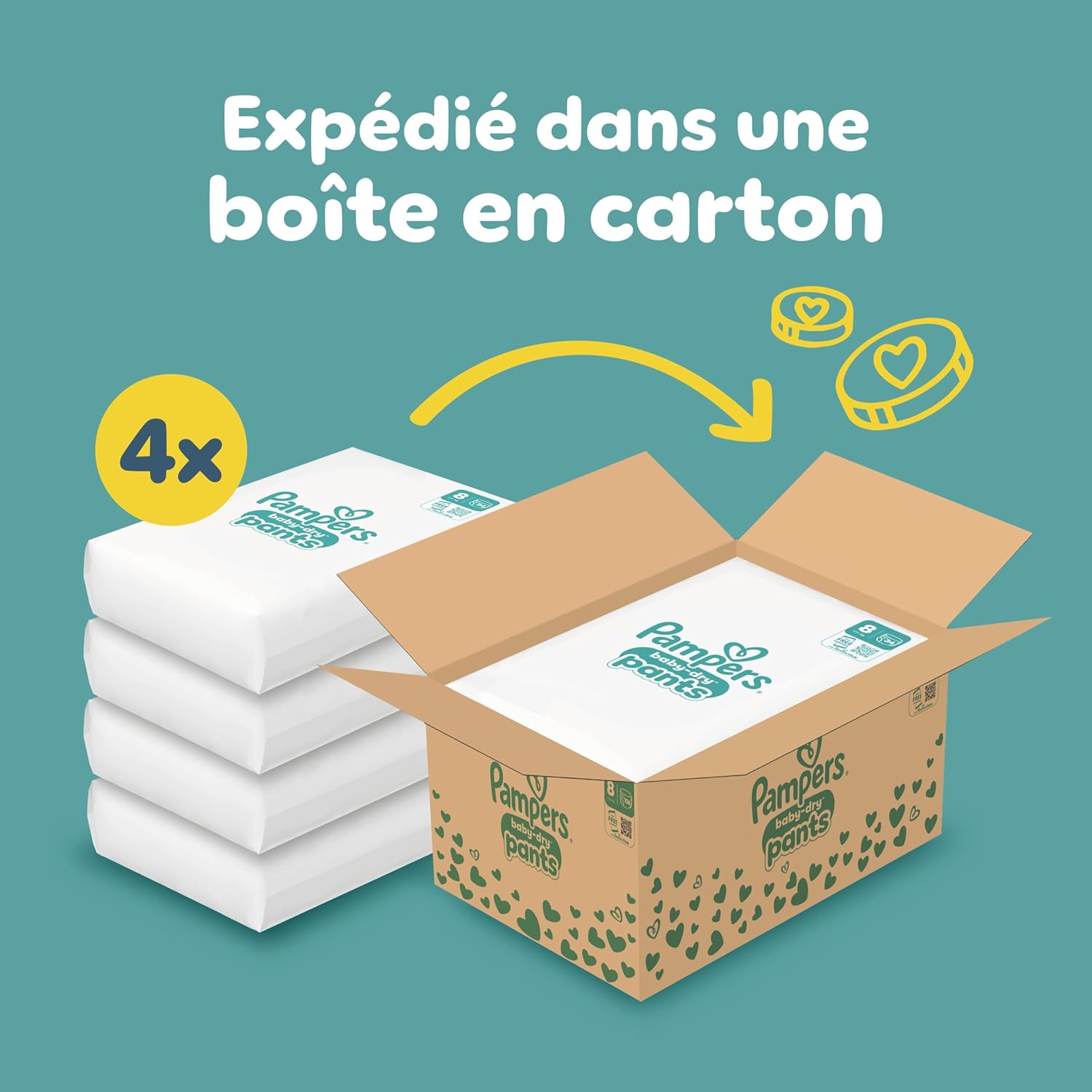 Thumbnail 1 de Pampers Baby-Dry Pants Taille 8 (17 kg+) – Family Pack de 136 couches-culottes, protection 360° contre les fuites