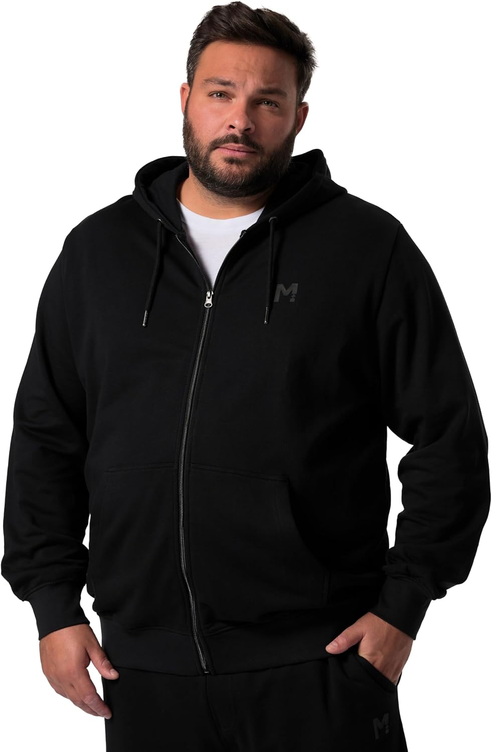 Detalle de Men Plus Veste à Capuche en Molleton – Grandes Tailles L-8XL, Collection Basic