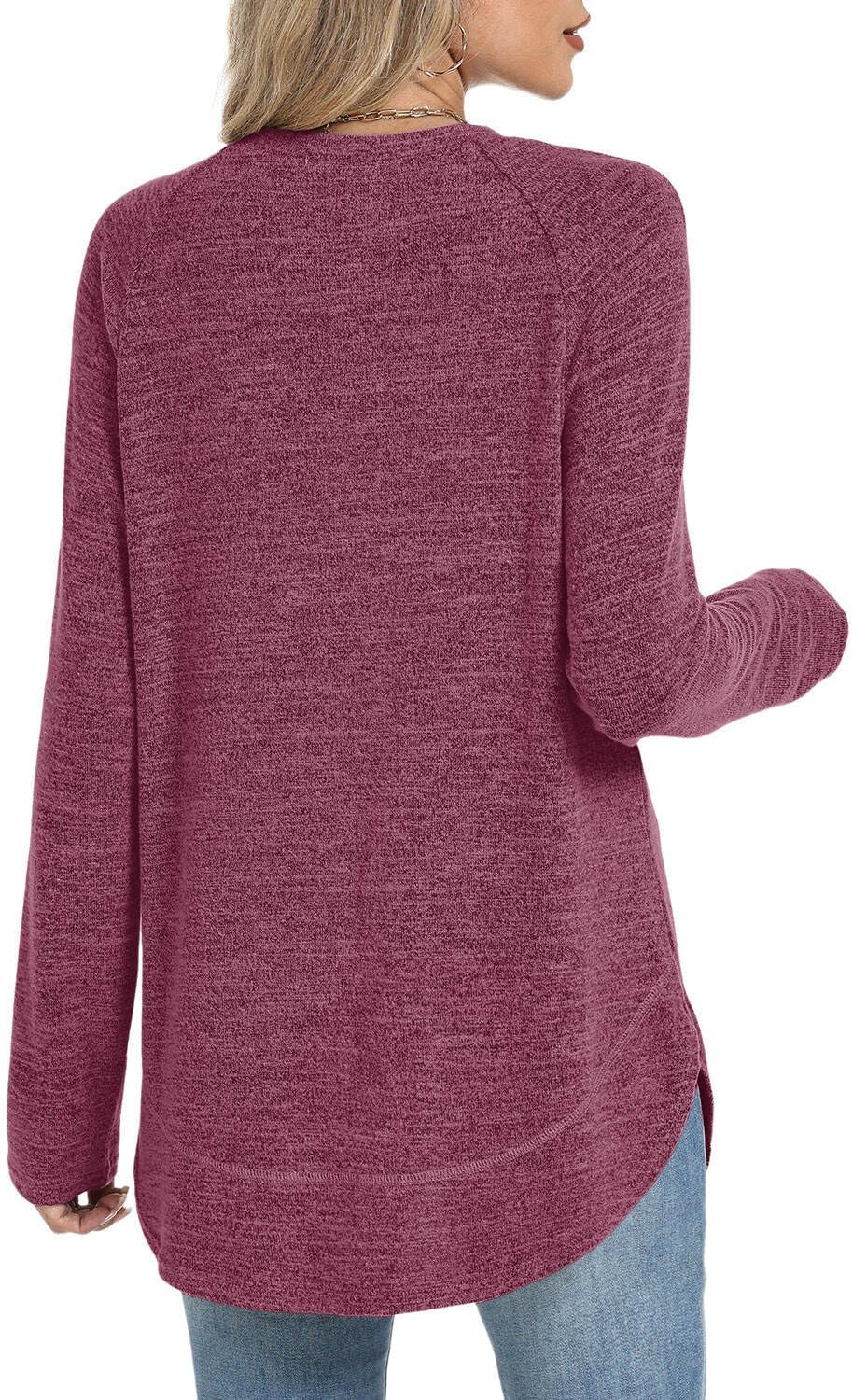 Detalle de Aokosor Ladies Long Sleeve Tunic Top with Curved Hem
