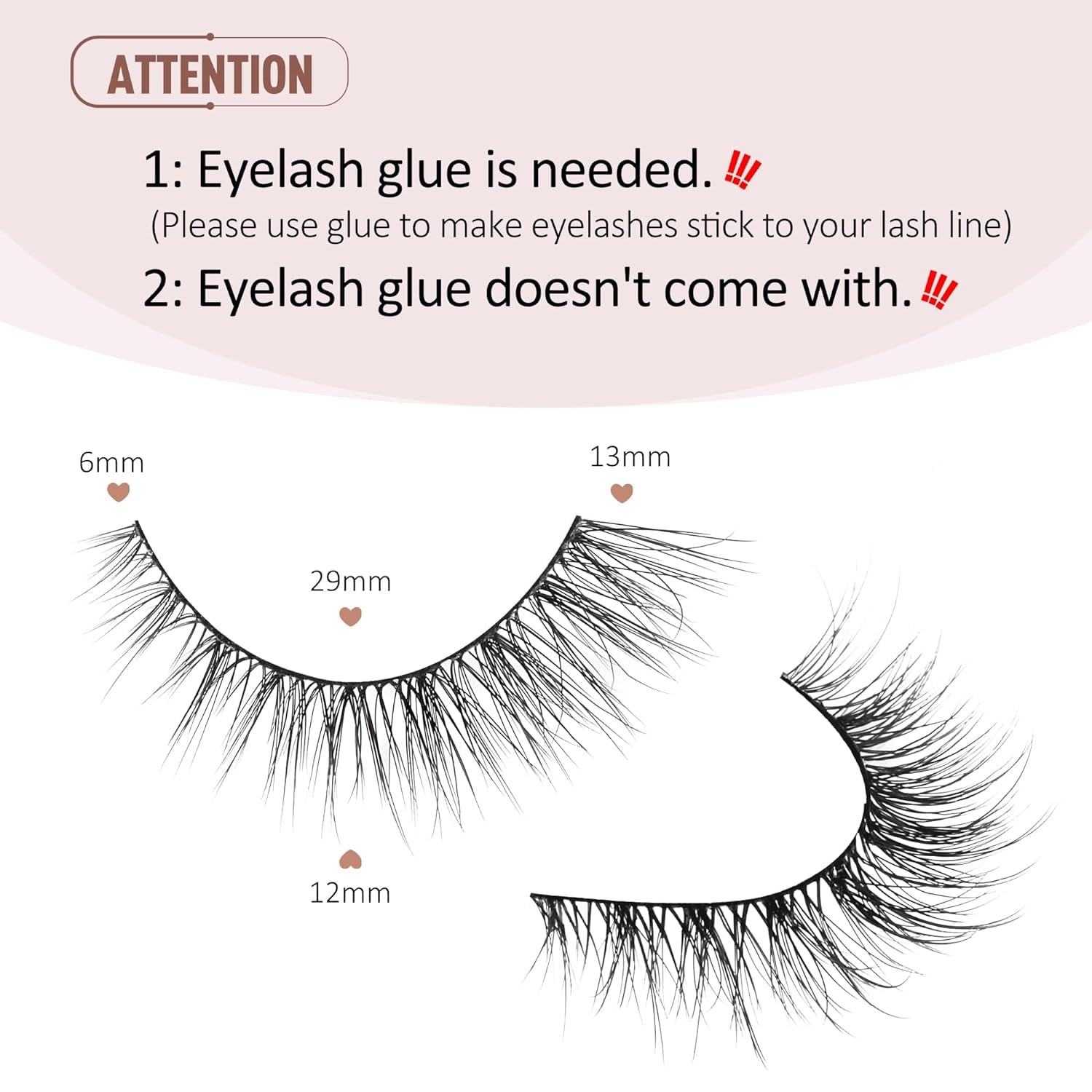 Detalle 2 de Onlyall Wimpern Natürliche Wispy Lashes – 6-13 mm, 7 Paare, D1