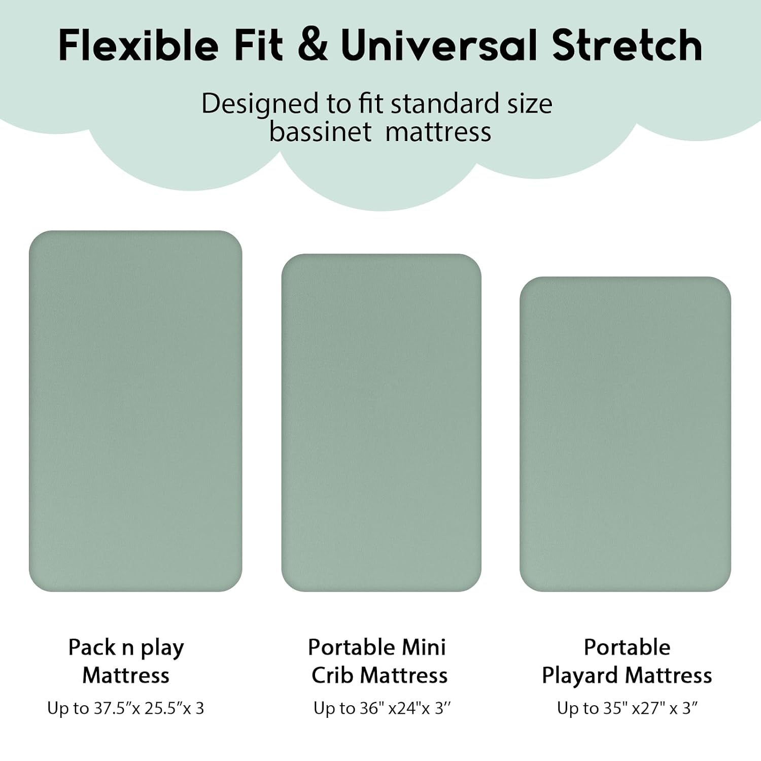 Detalle de Yoofoss 2er Pack Baby Spannbettlaken – Mikrofaser, atmungsaktiv, Passform 50x89/50x90/55x90