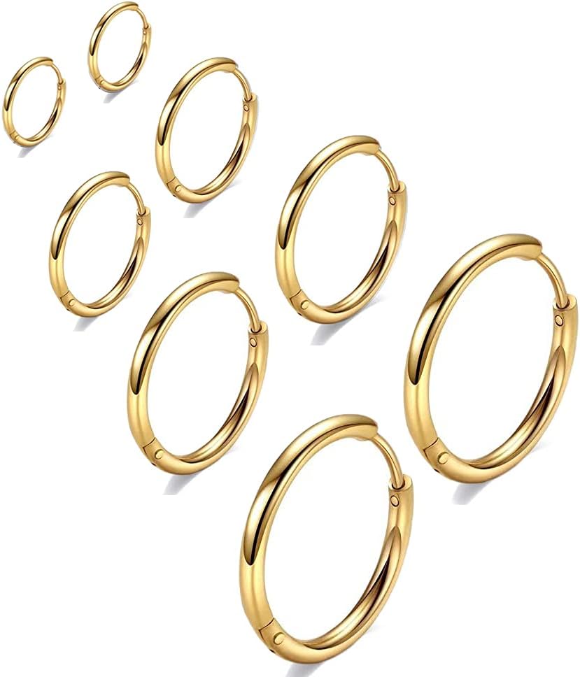 Detalle de 316L Stainless Steel Huggie Hoop Earrings