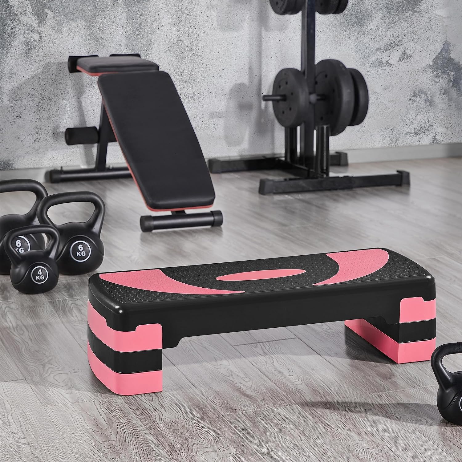 Detalle 2 de Yaheetech Step Aerobica: Piattaforma Regolabile 10,5–20 cm, 79,5 x 30 cm, capacità 250 kg