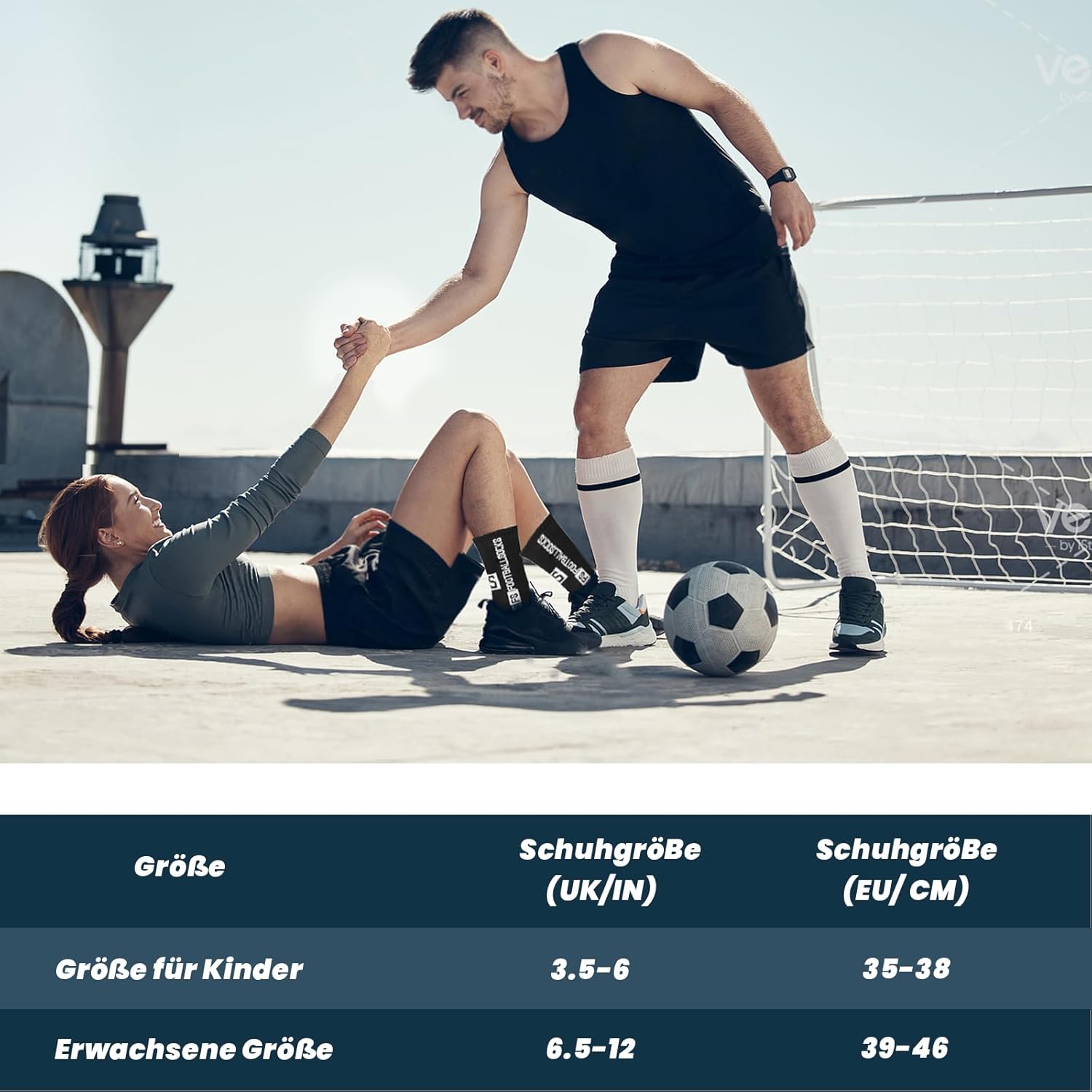 Thumbnail 6 de Werfunee 3 Paar Fußballsocken mit Anti-Rutsch-Grip für Herren & Damen