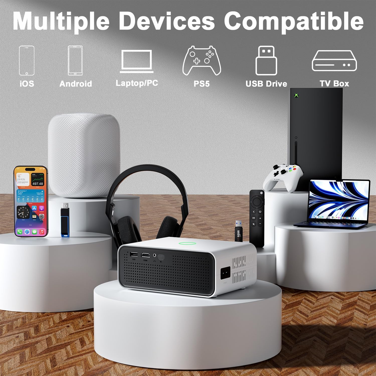 Thumbnail 5 de Visulapex V12 Pro mini projector 4K support
