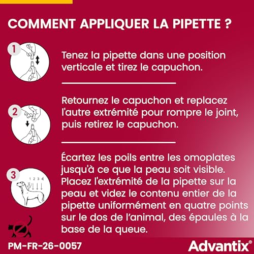 Detalle 2 de Advantix Chien Moyen (10–25 kg) – Pipettes antiparasitaires à action large, 6 parasites, 4 semaines de protection