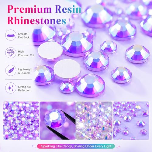 Thumbnail 2 de Lakudayy 28 Colors Resin Jelly Rhinestones Bedazzling Kit – 30,000 Pcs, 3mm Flat Back Gems with Tweezers and Pick-Up Pen
