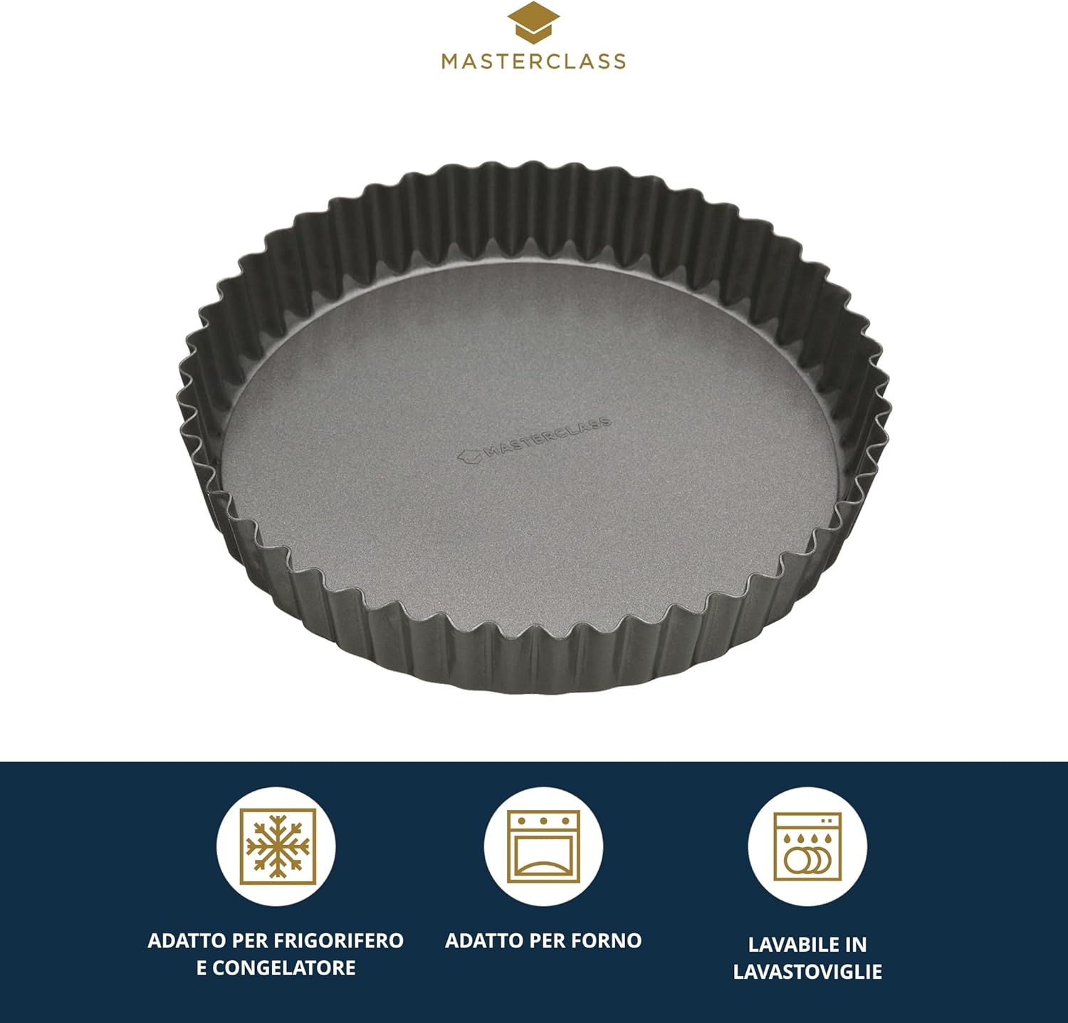 Thumbnail 1 de MasterClass – Moule à tarte et quiche antiadhésif en acier cannelé 23 cm