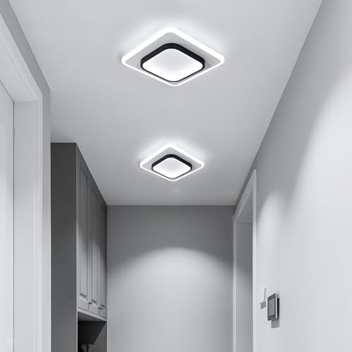 Detalle 2 de DELIPOP Lámpara de Techo LED Moderna 30W Cuadrada 3375LM, 6500K, Plafón Blanco y Negro