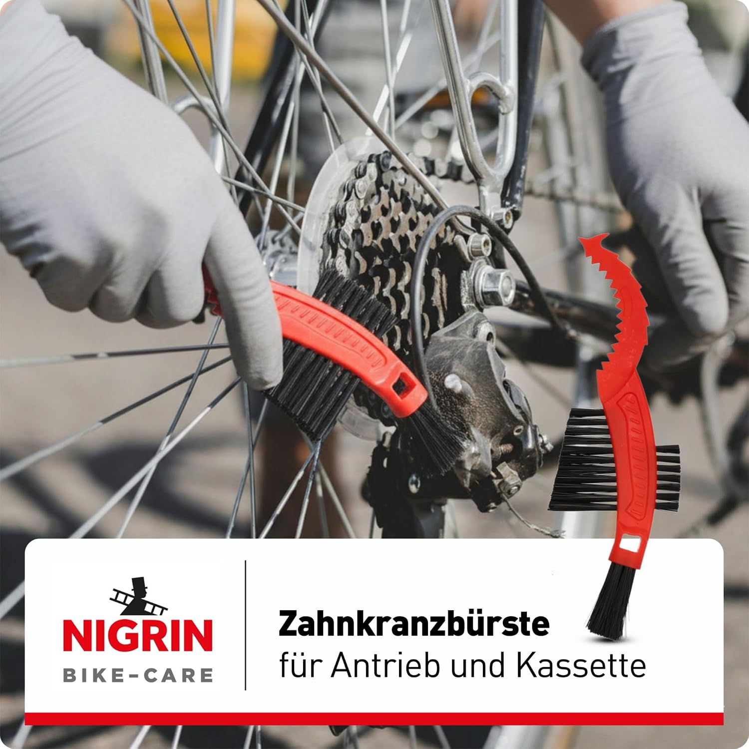 Detalle de NIGRIN 753947 Bike Care Bicycle Cleaning Brush Set, 3-Piece
