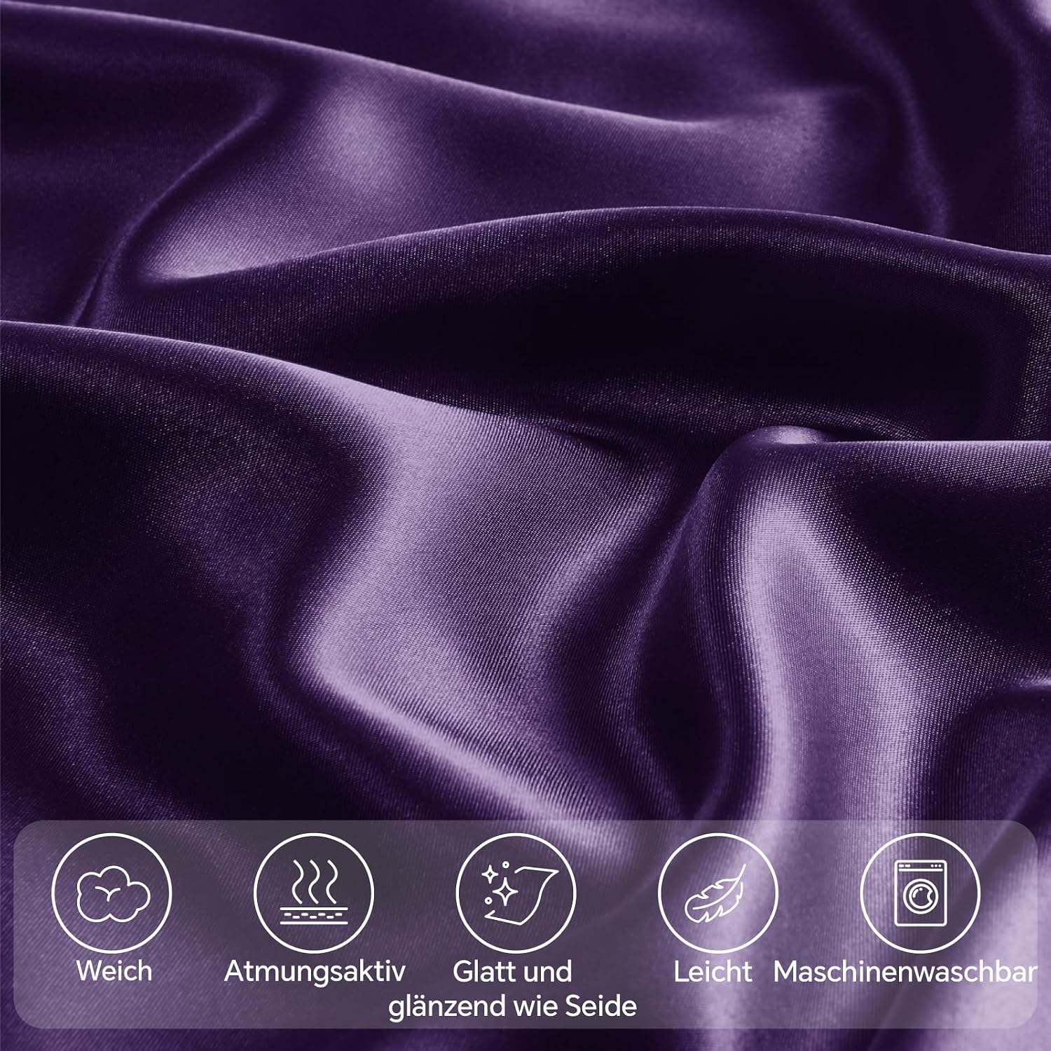 Detalle de BEDELITE Satin Kissenbezug 80x80 Lila