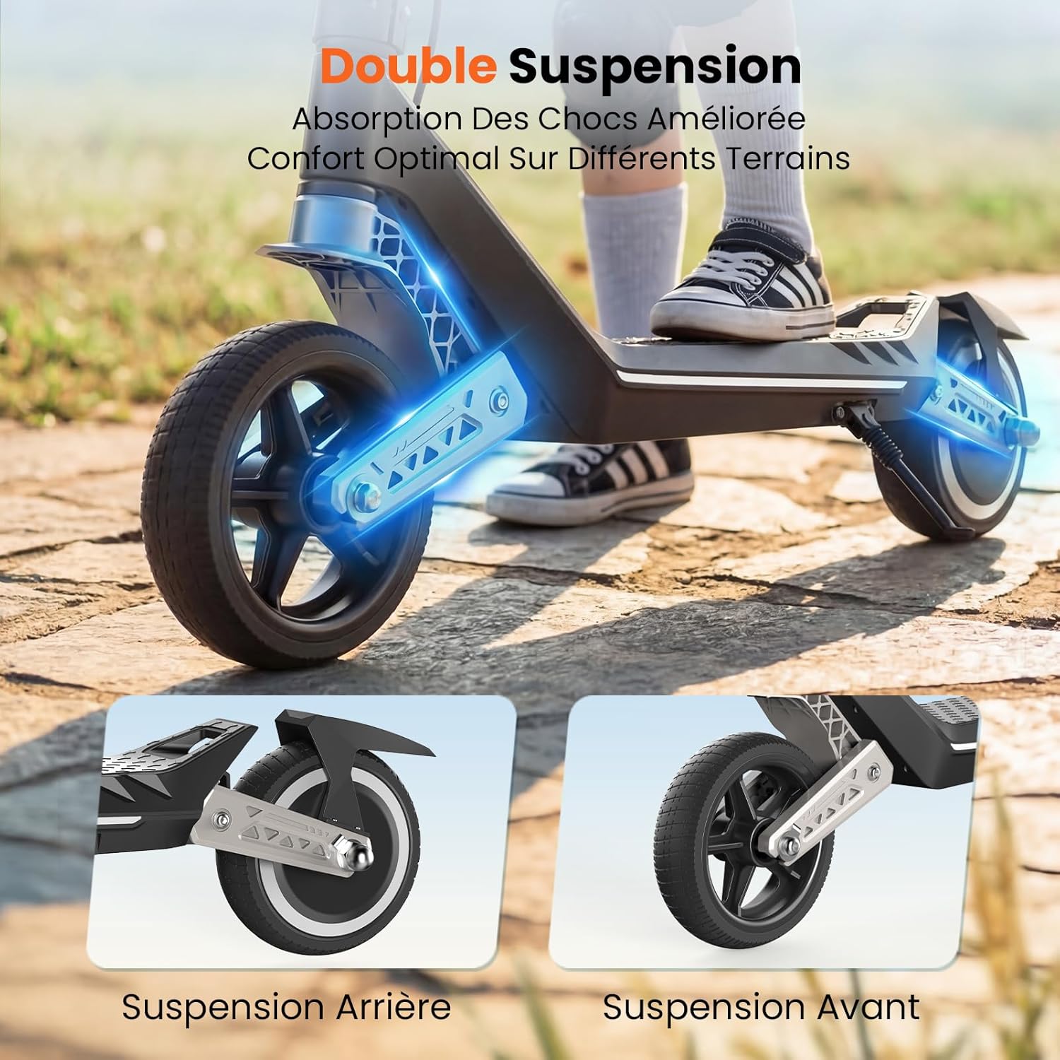 Thumbnail 2 de Trottinette Électrique Enfant K6,6-12 Ans – Pliable, Suspension Double et 3 Vitesses