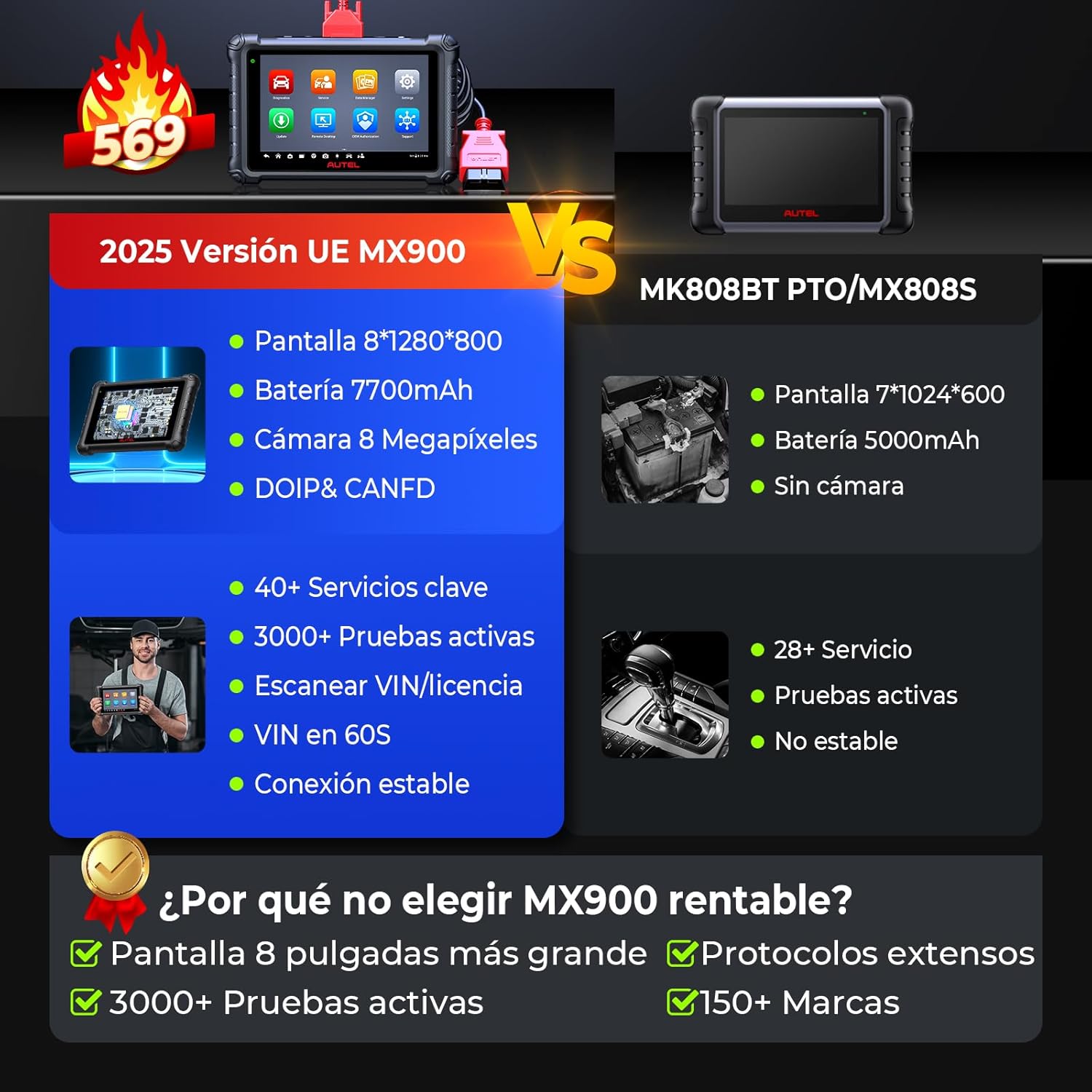 Thumbnail 5 de Autel MaxiCheck MX900 diagnóstico OBD2 coche