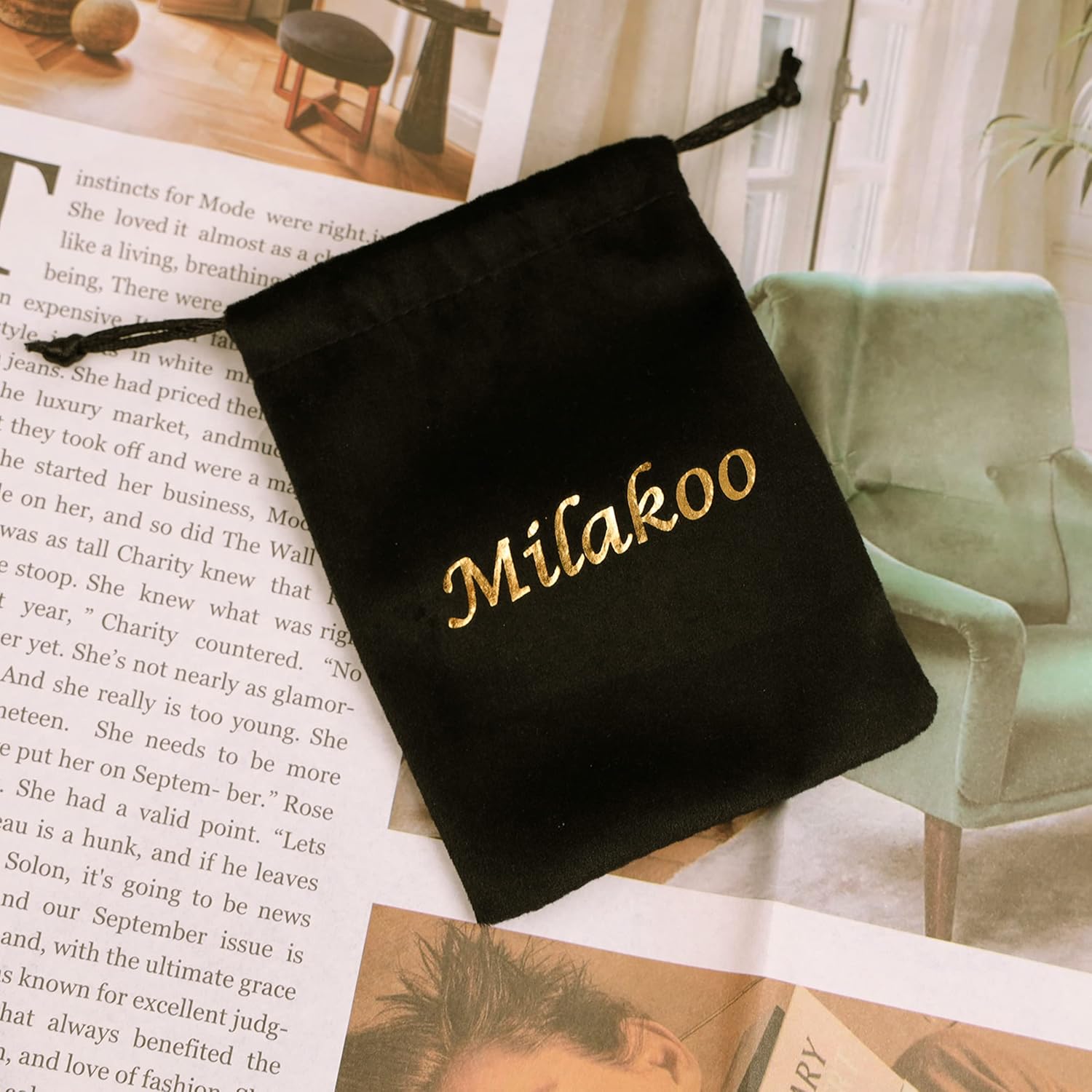Detalle de MILAKOO Splitterarmband mit echten Perlen – Natursteinarmband für Damen
