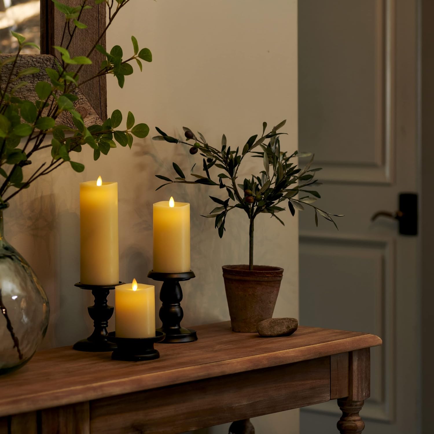 Thumbnail 6 de Luminara 996073 Flameless LED Pillar Candles, Ivory Set of 3 with Remote