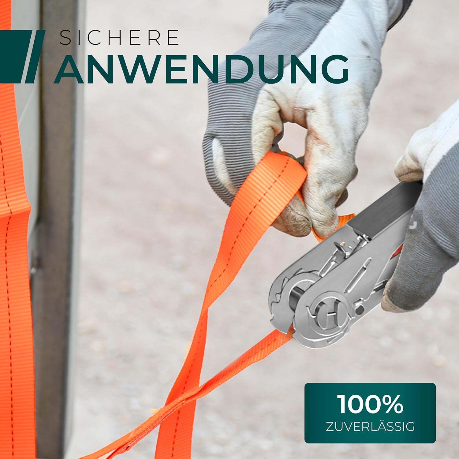 Thumbnail 6 de Robuste 800 kg Spanngurte mit Ratsche – 4er Set, TÜV/GS-konform, DIN, 25 mm Breite