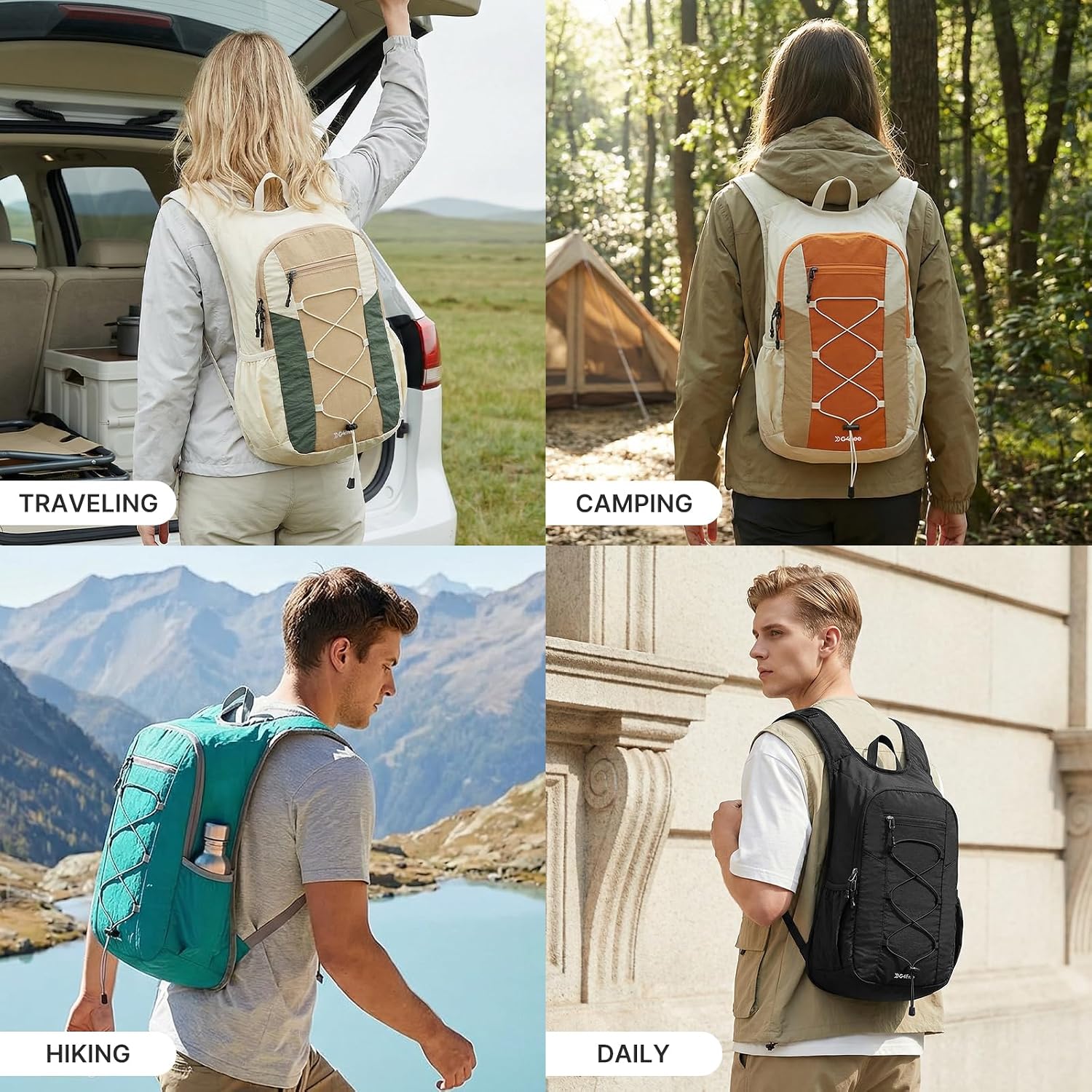 Detalle de G4Free 20L Packable Hiking Backpack, Water-Repellent Nylon Daypack