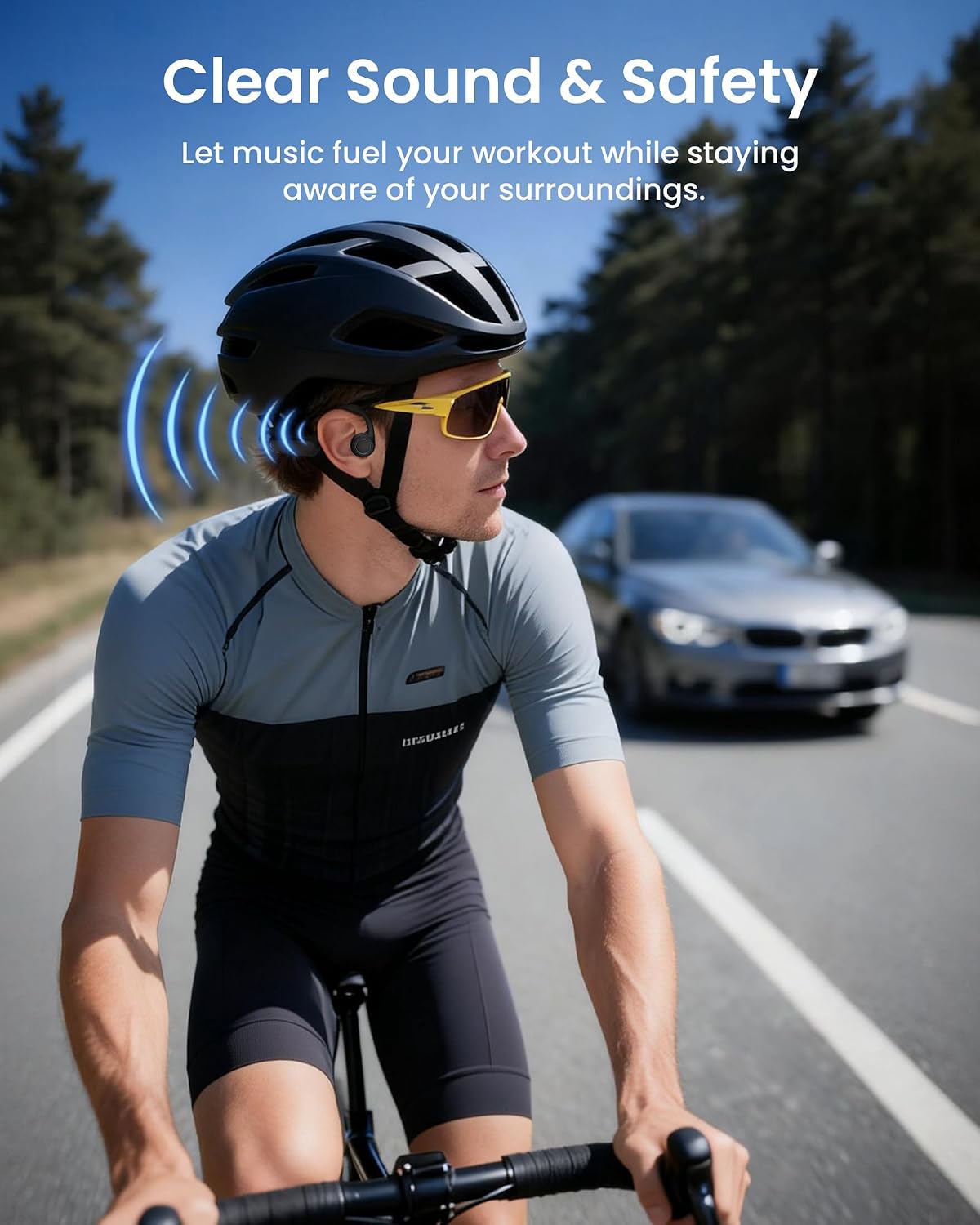 Detalle de SOPPY Wireless Open-Ear Bone Conduction Headphones (Black)