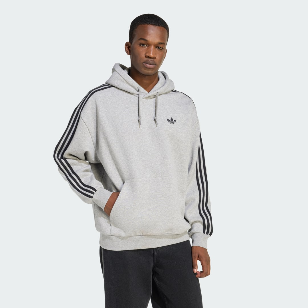 Detalle de SUDADERA CON CAPUCHA ADIDAS ADICOLOR CLASSICS 3 STRIPES en Gris