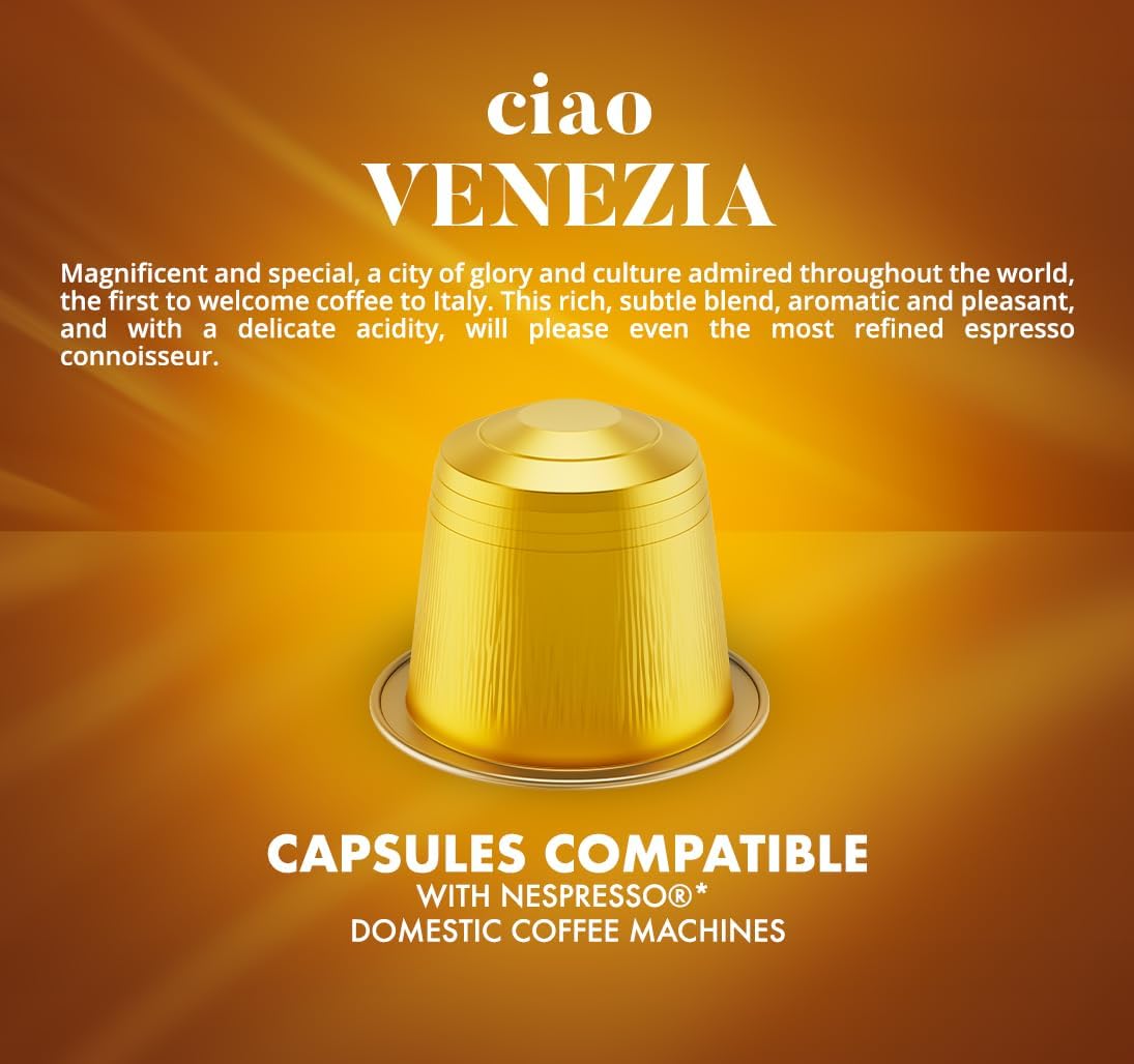 Detalle de Caffè Borbone Ciao Venezia ☕ 100 cápsulas compatible Nespresso